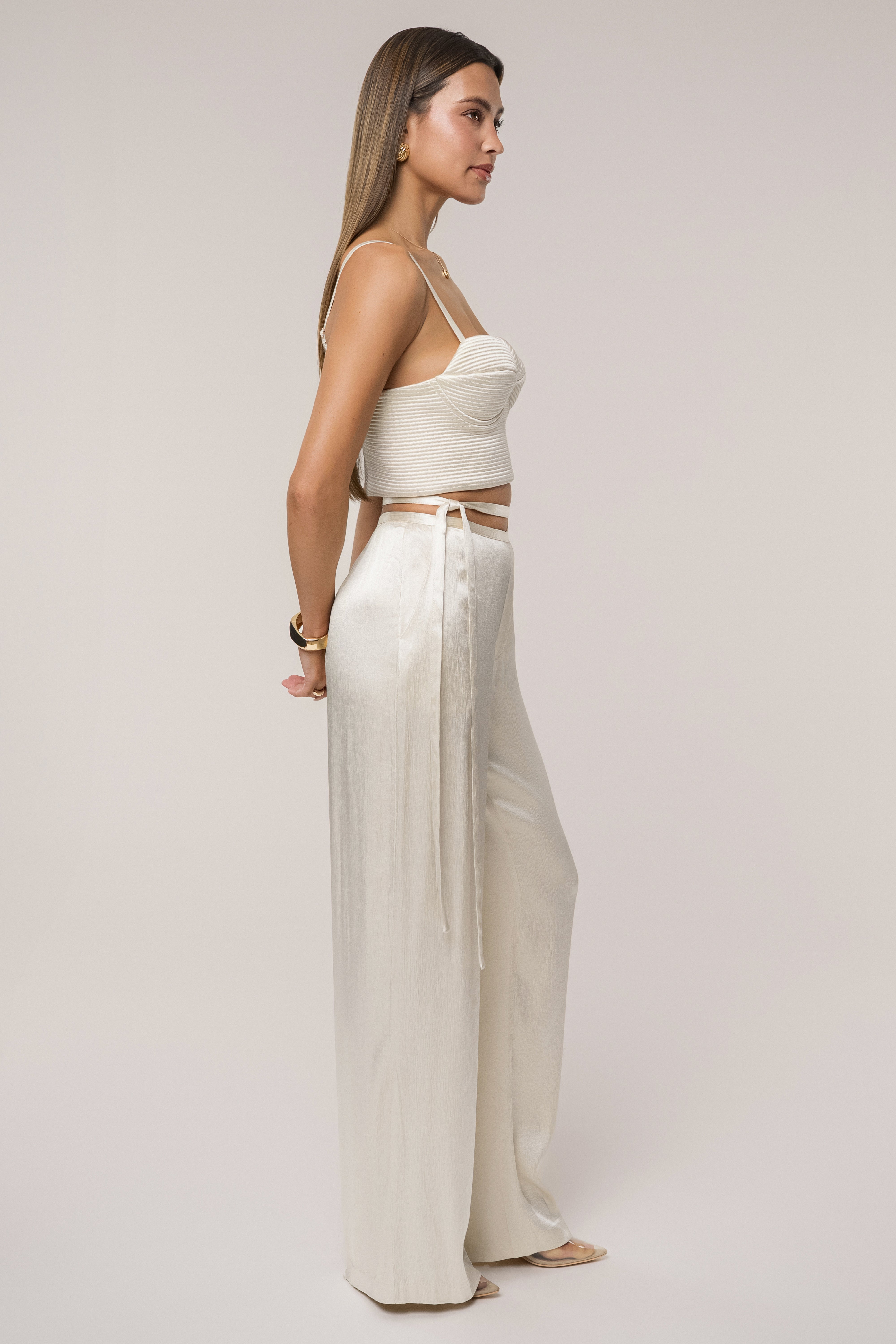Ivory Thalia Textured Bustier - JLUXLABEL