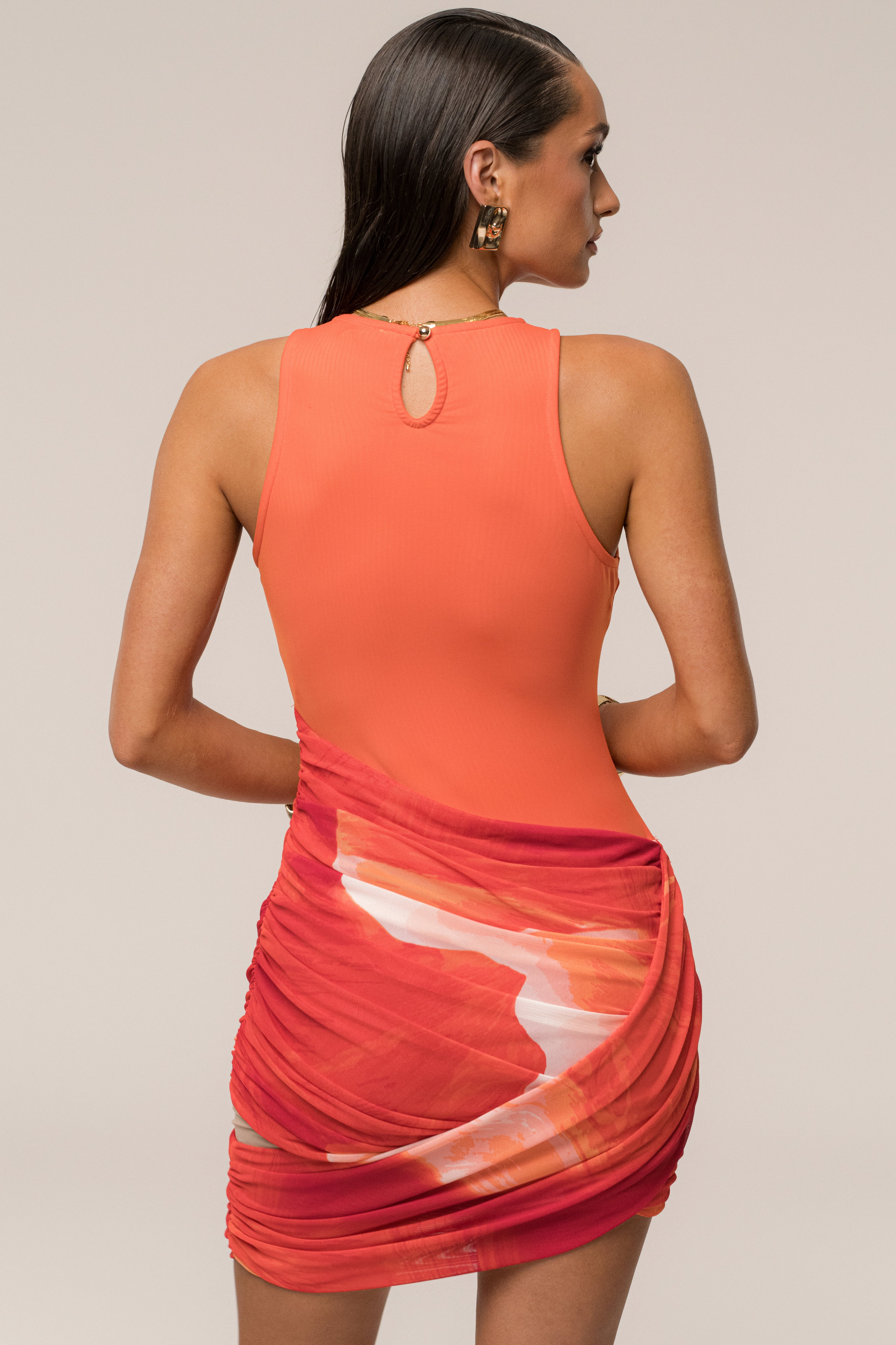 PRE-ORDER Sunset Red Pure Radiance Mini Dress - JLUXLABEL