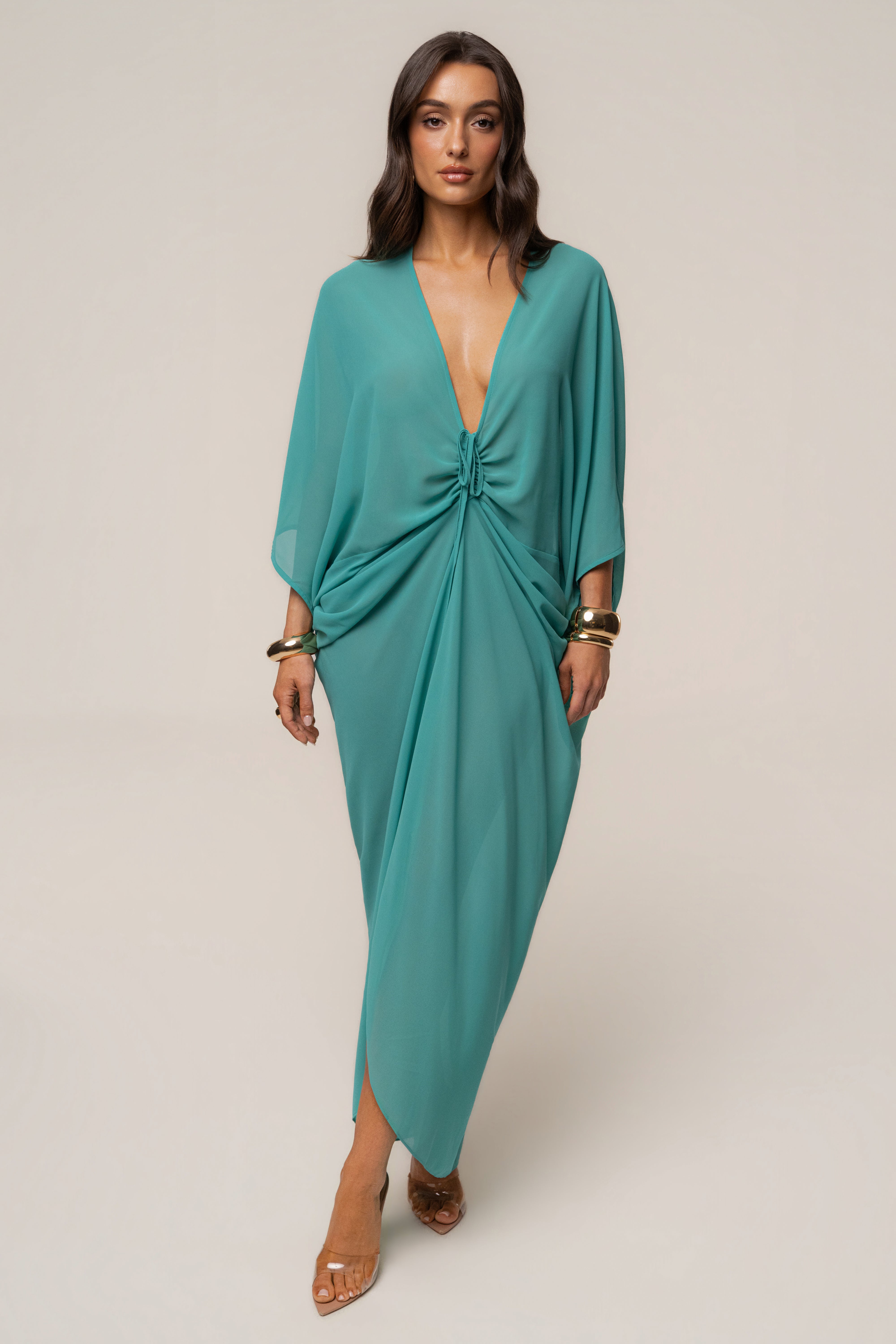 Teal Longer Days Cover Up Dress - JLUXLABEL