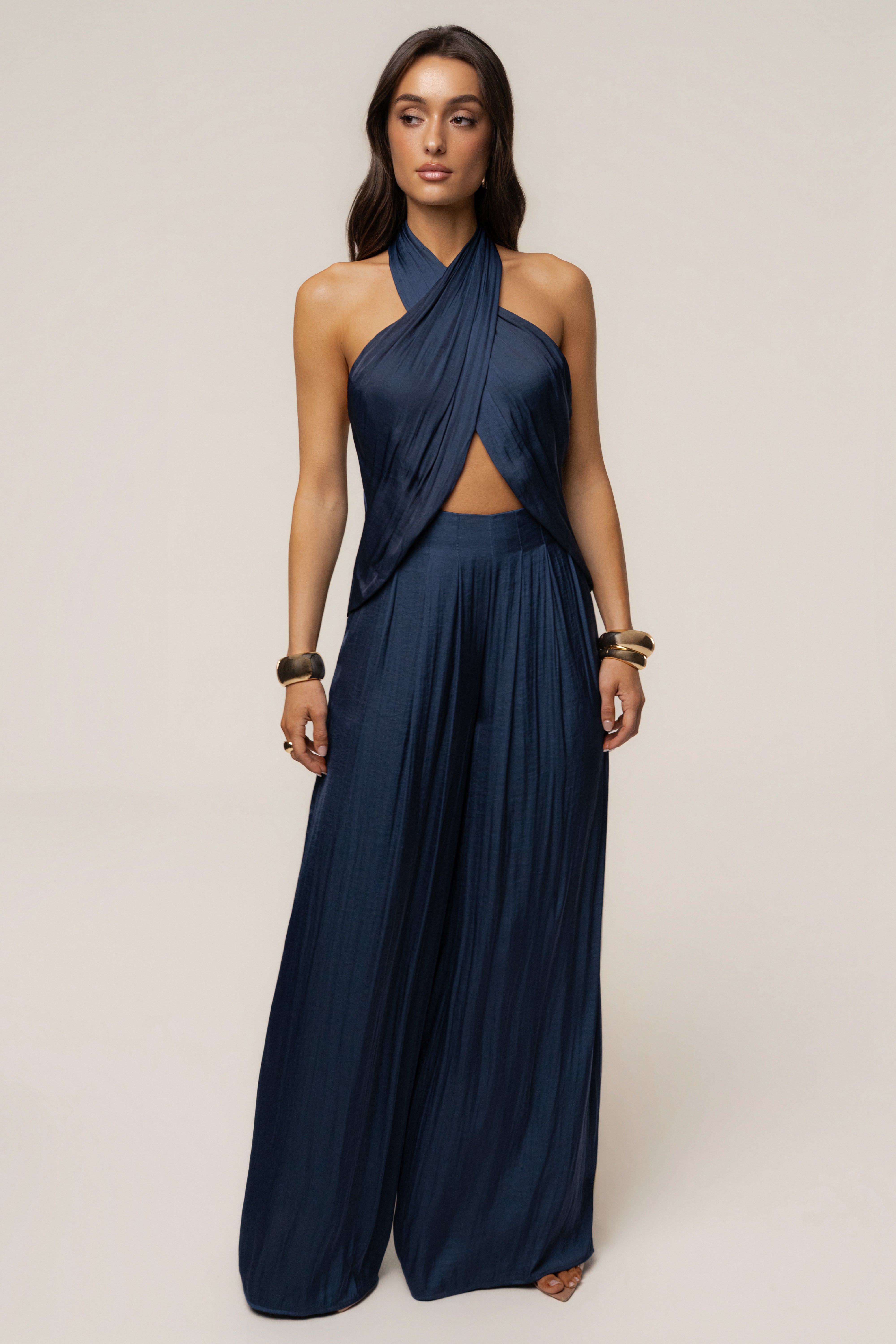 Blue Core Form Halter Top - JLUXLABEL