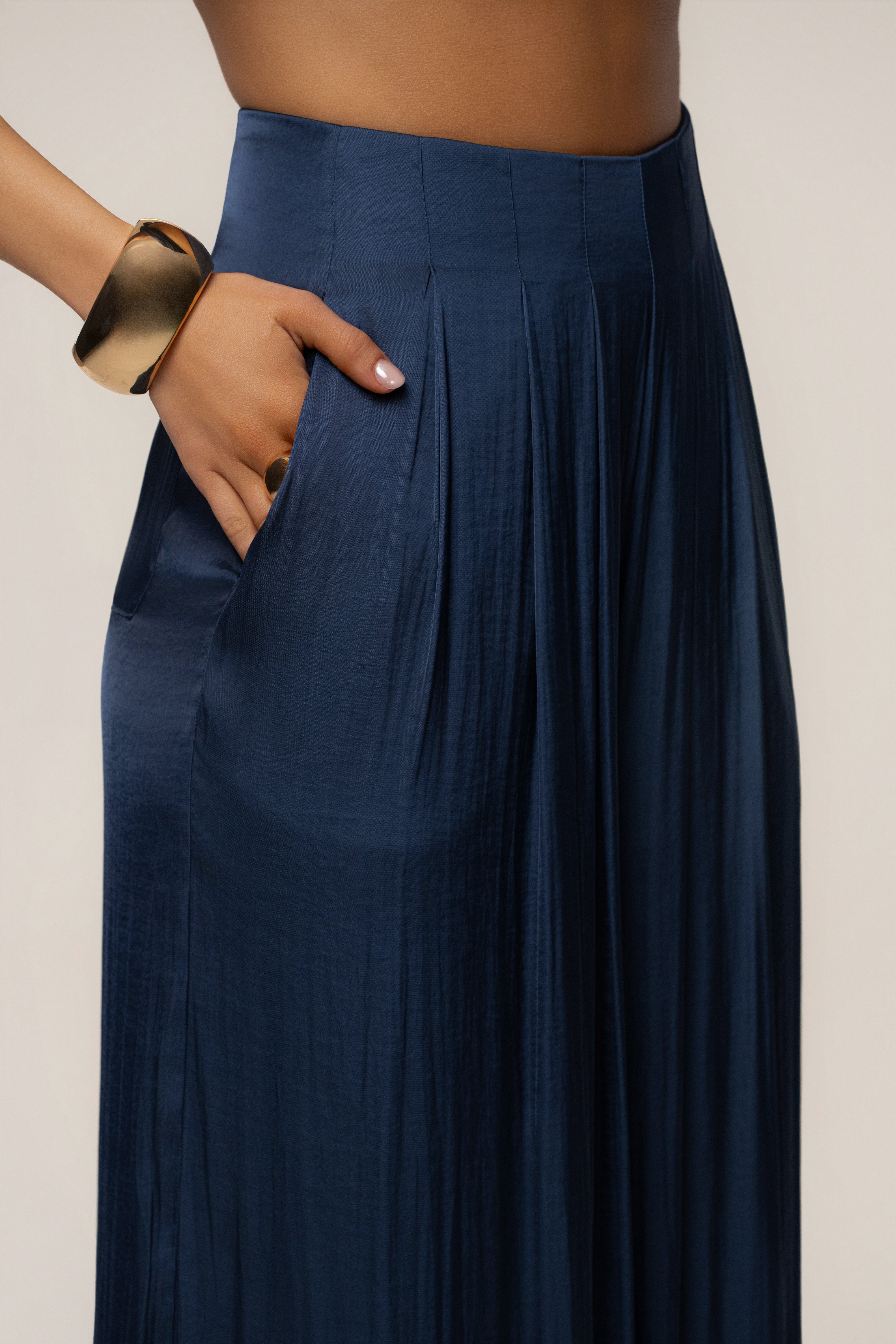 Blue Core Form Pleated Trouser - JLUXLABEL