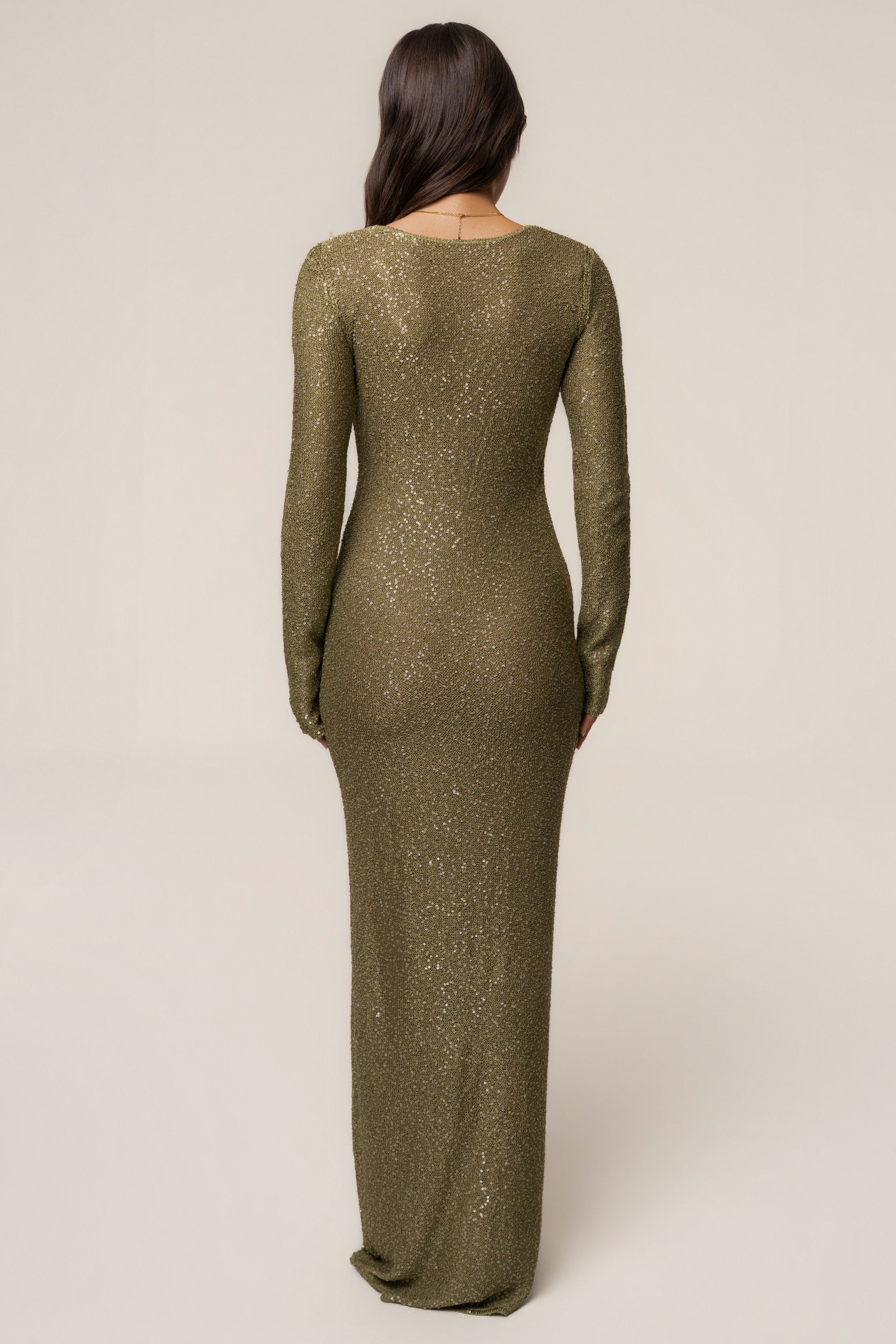 Lime Muse Sequin Maxi Dress - JLUXLABEL