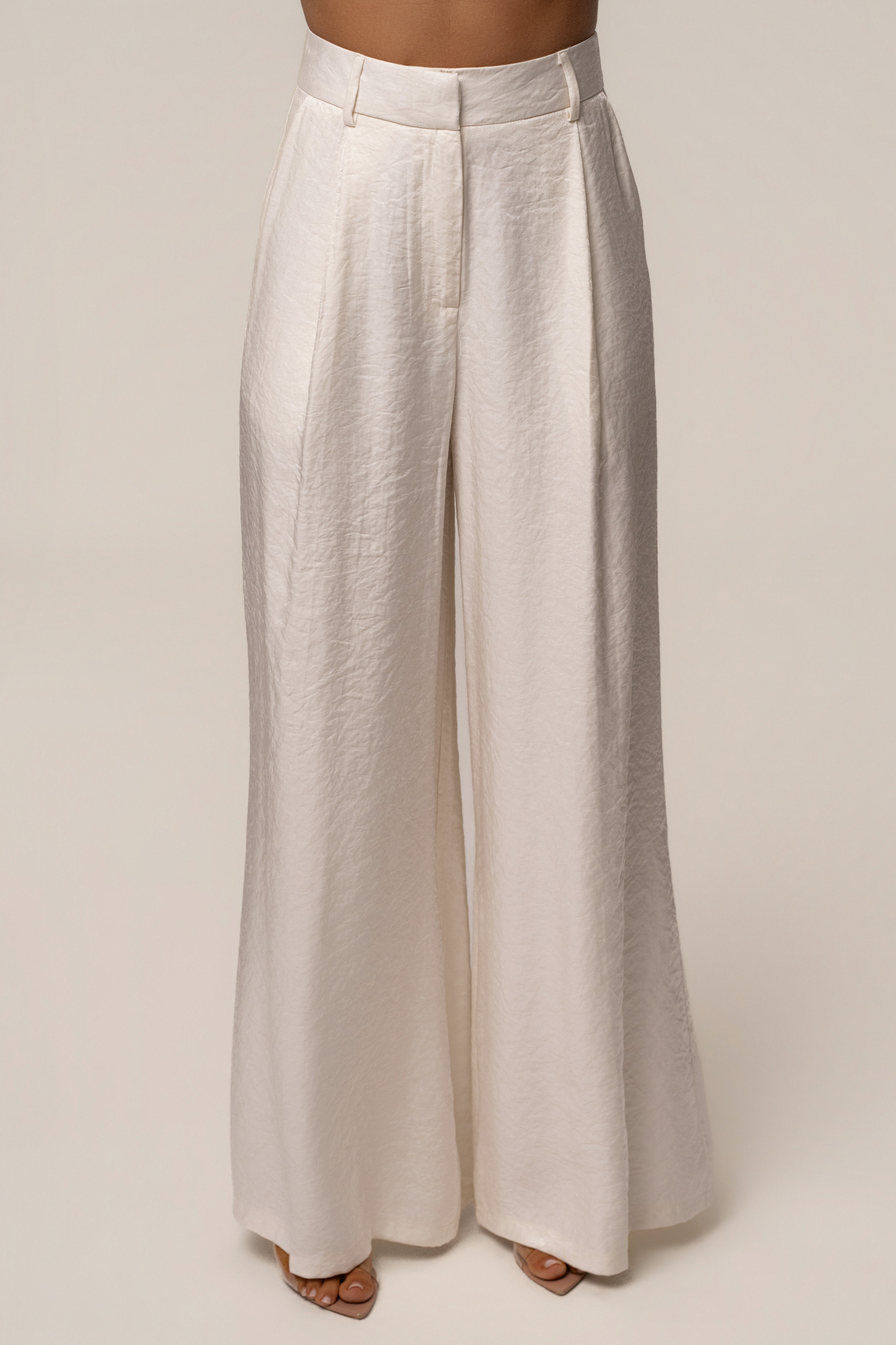 Ivory Monaco Wide Leg Pant - JLUXLABEL