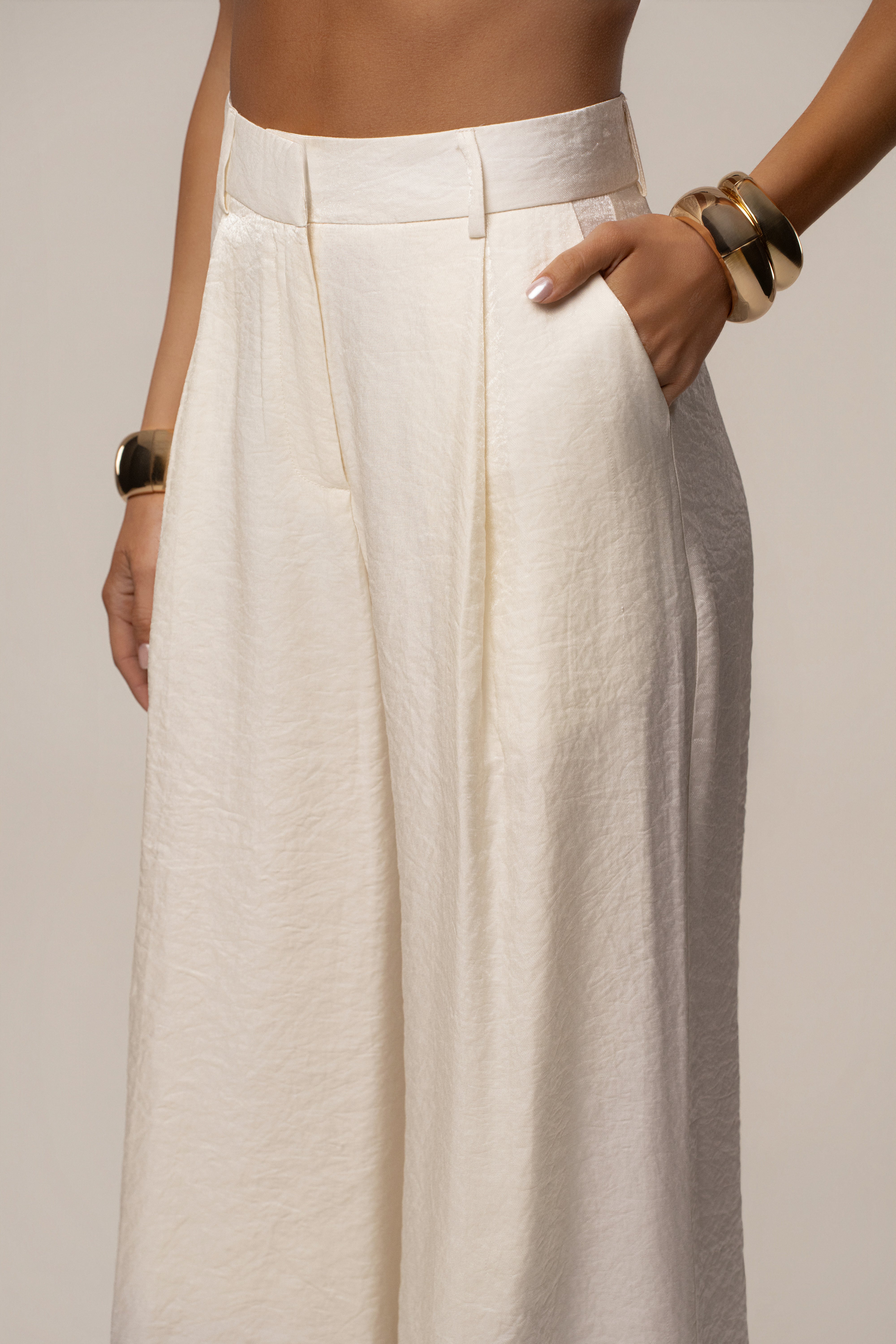 Ivory Monaco Wide Leg Pant - JLUXLABEL