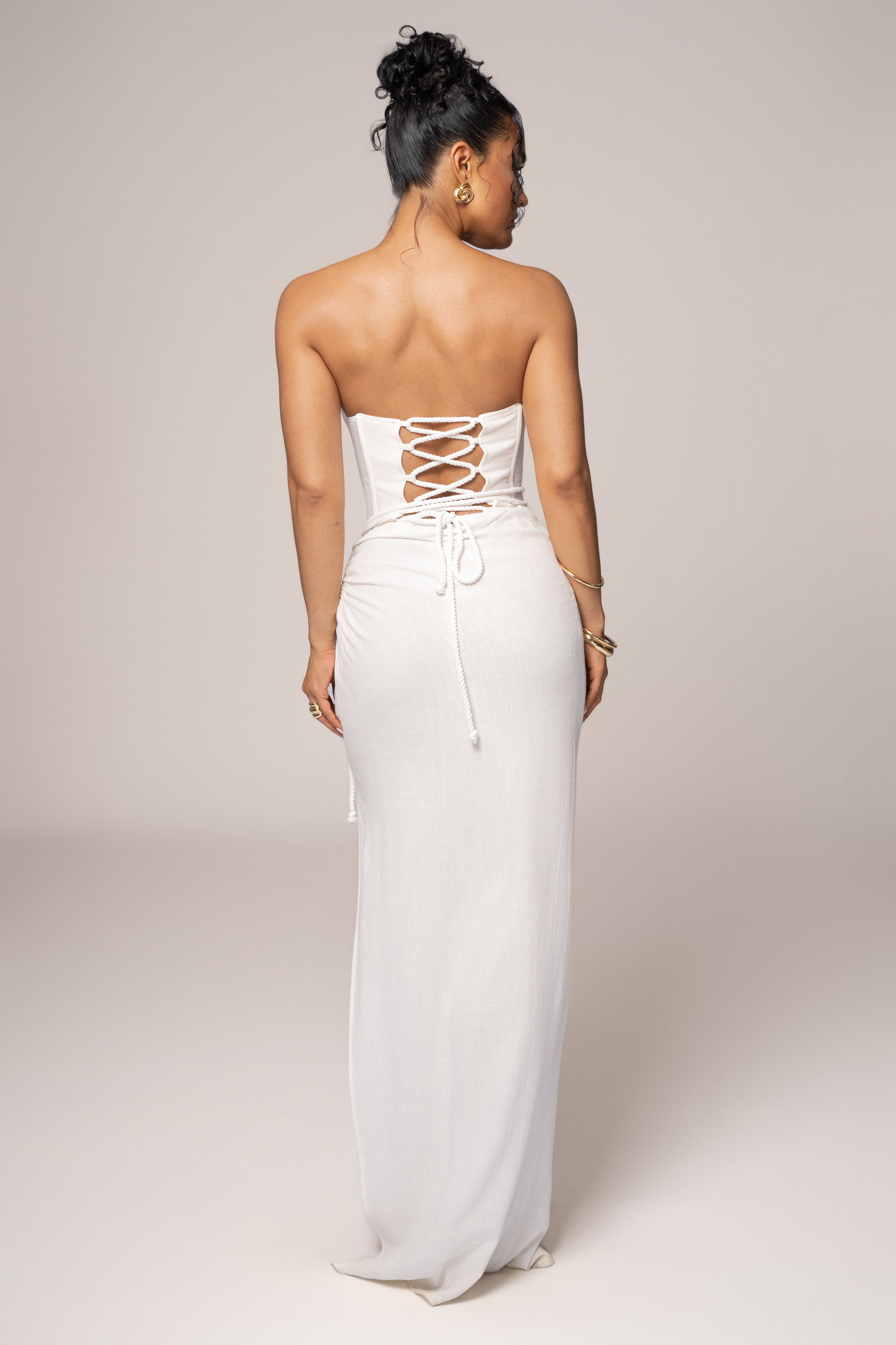 Ivory Destination Linen Skirt Set - JLUXLABEL