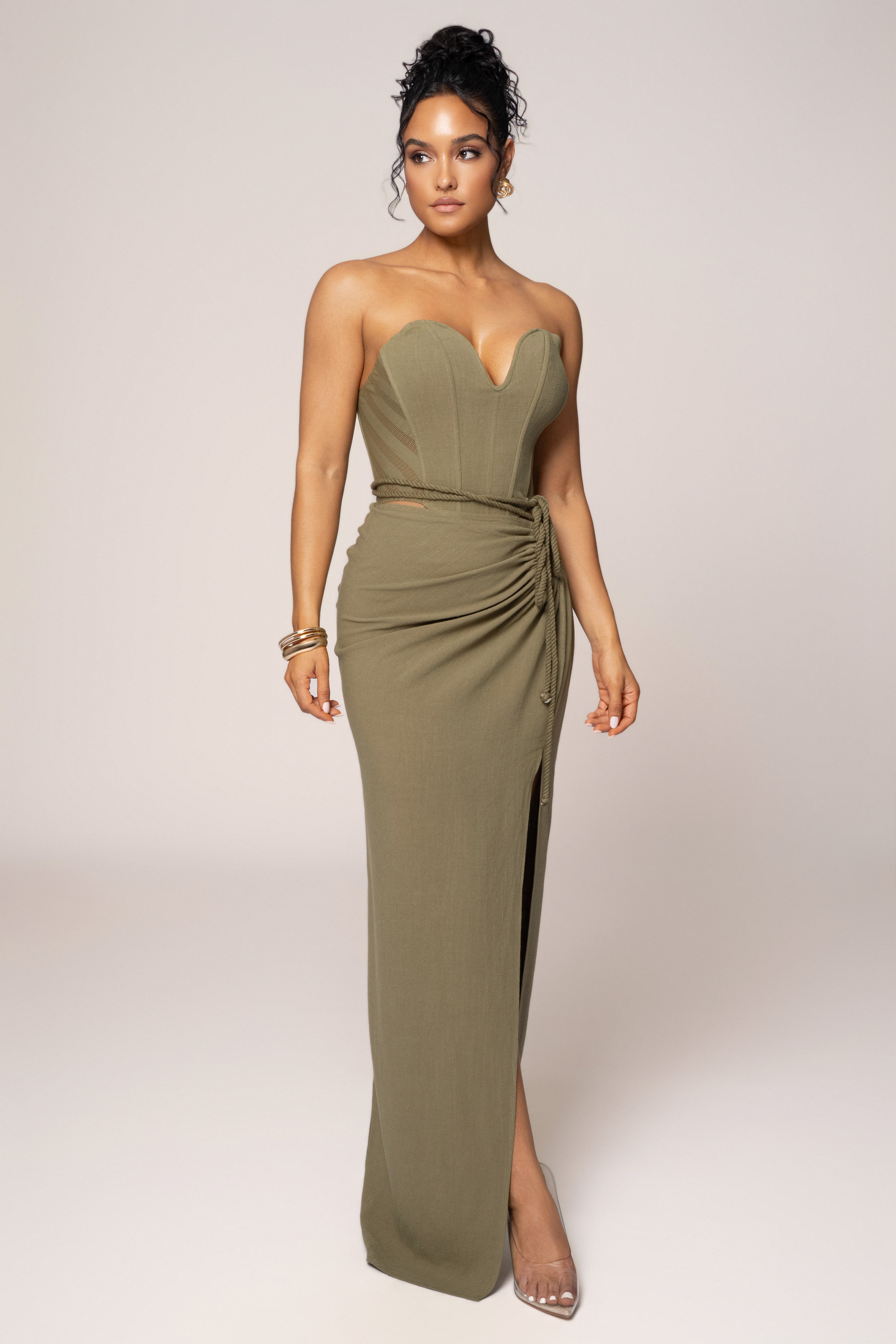 Olive Destination Linen Skirt Set - JLUXLABEL