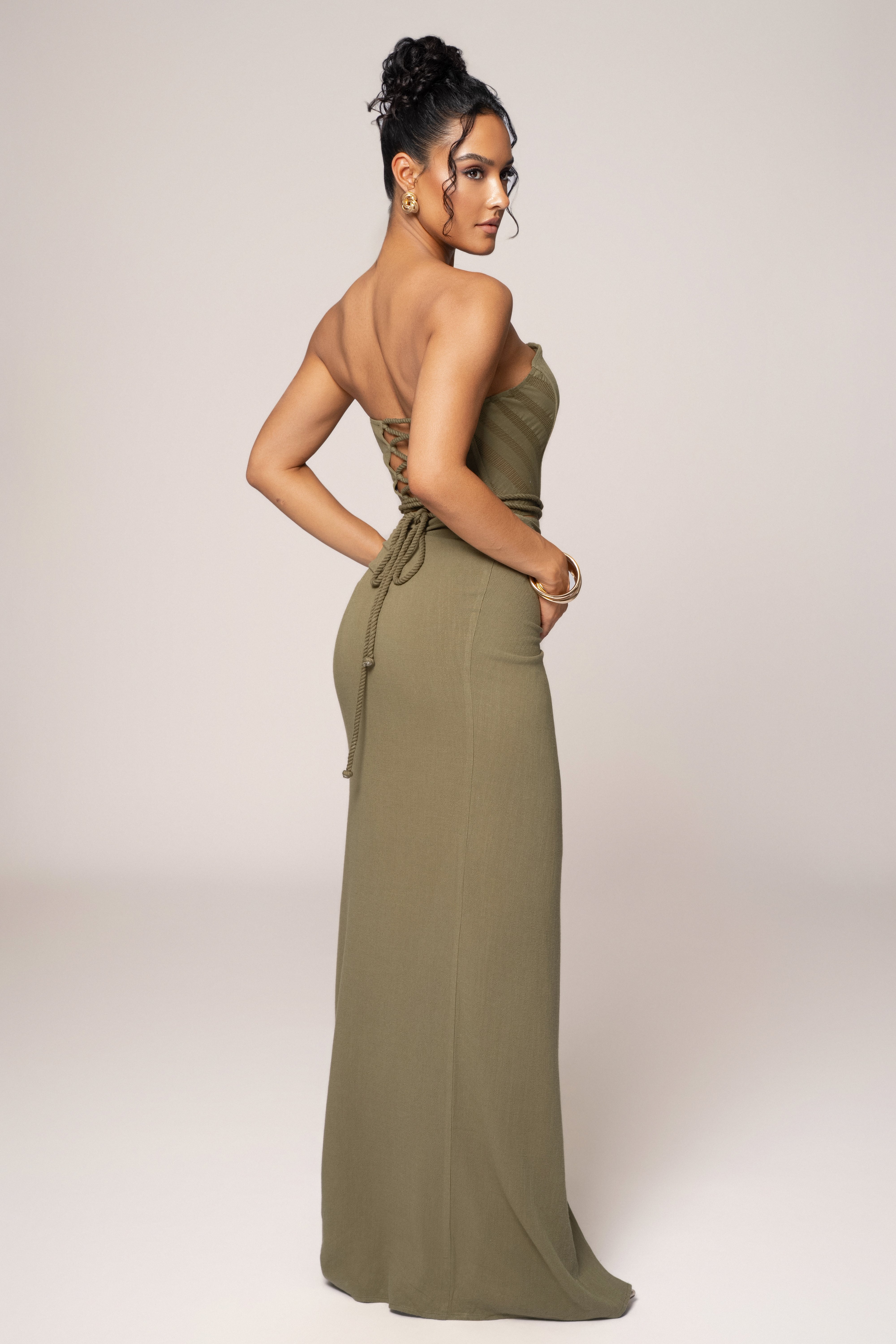 Olive Destination Linen Skirt Set - JLUXLABEL