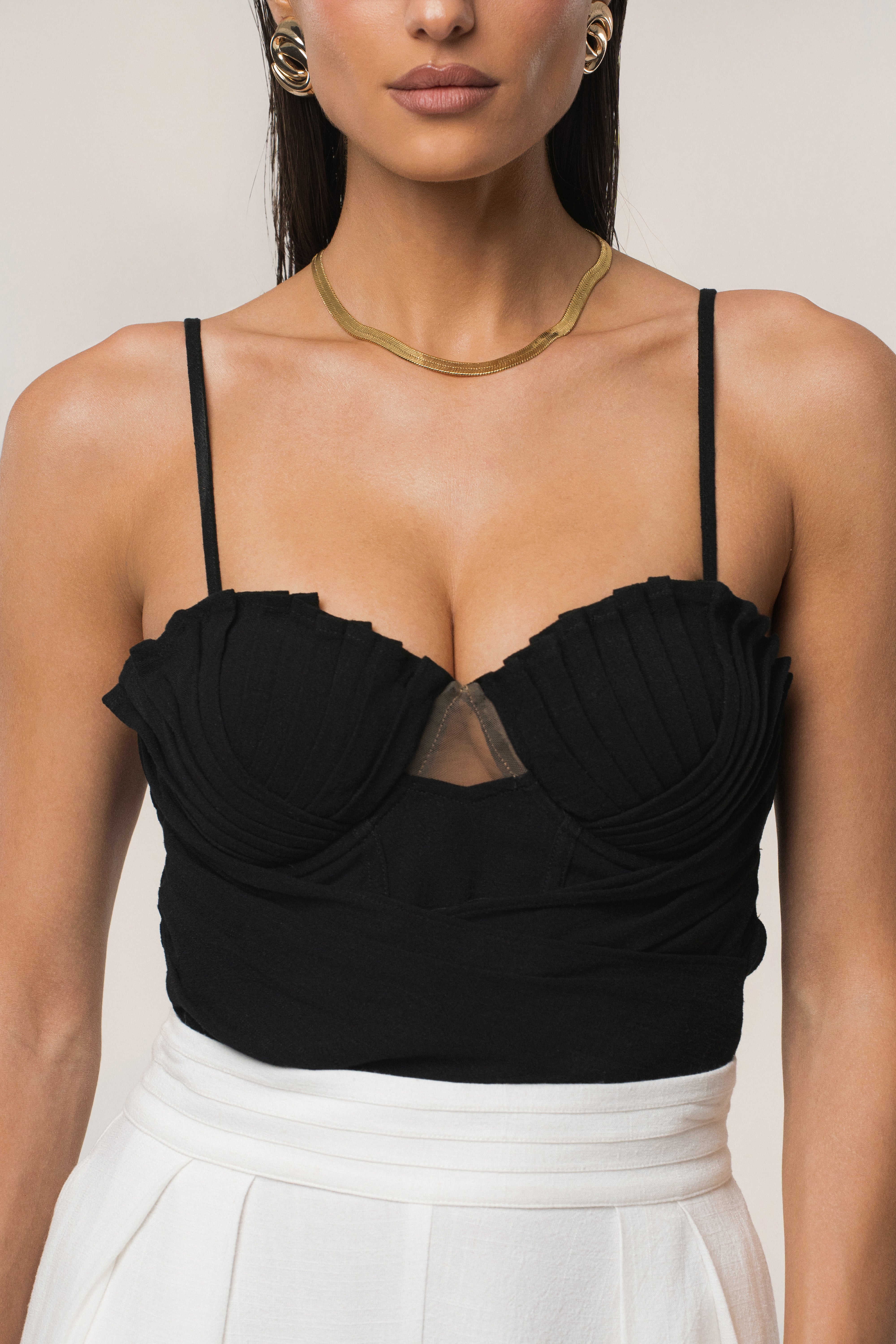 Black Arielle Bustier Top - JLUXLABEL
