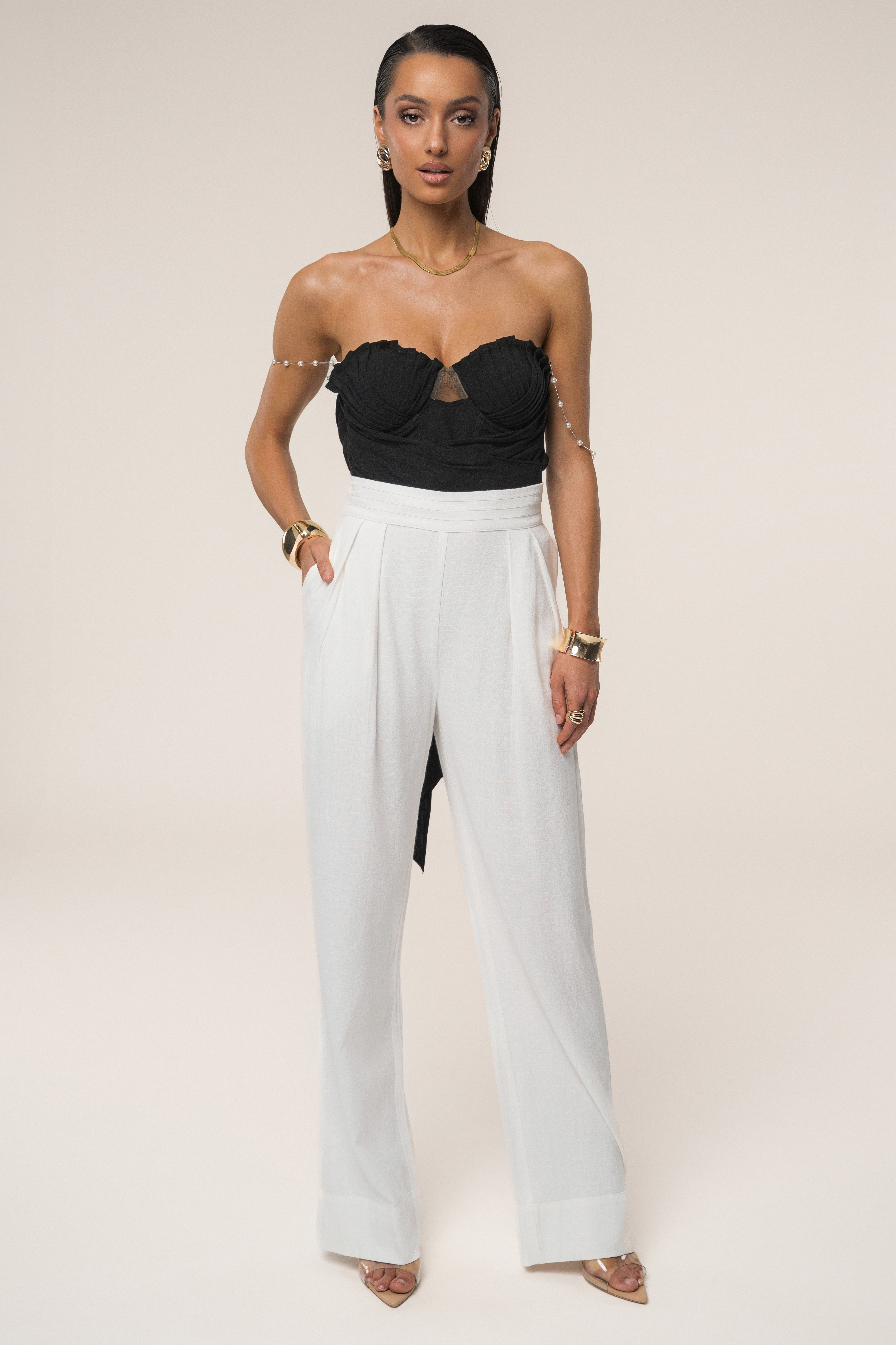 Black Arielle Bustier Top - JLUXLABEL