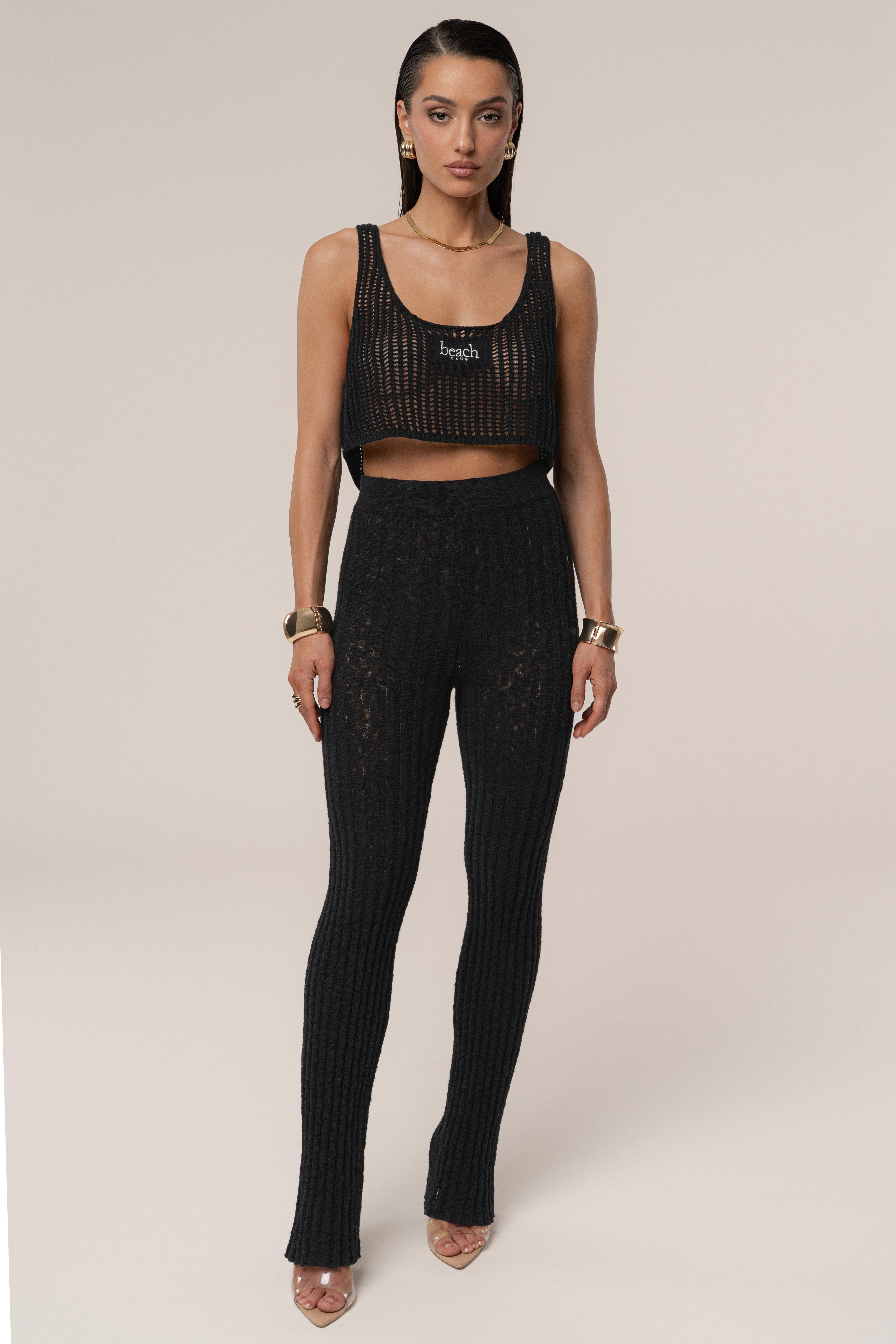 Black Beach Club Crochet Top - JLUXLABEL