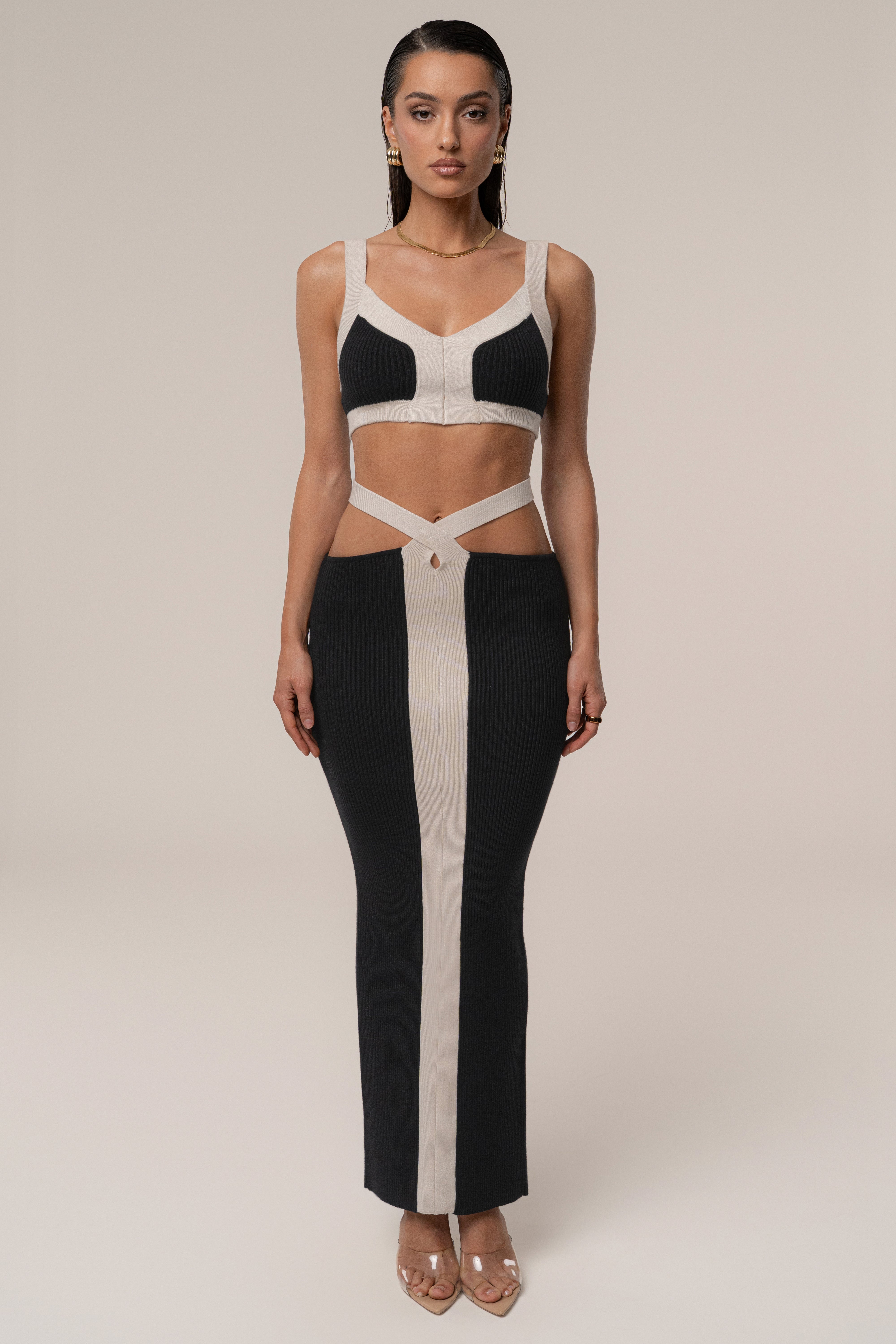 Black/Milk Coastal Drift Skirt Set - JLUXLABEL