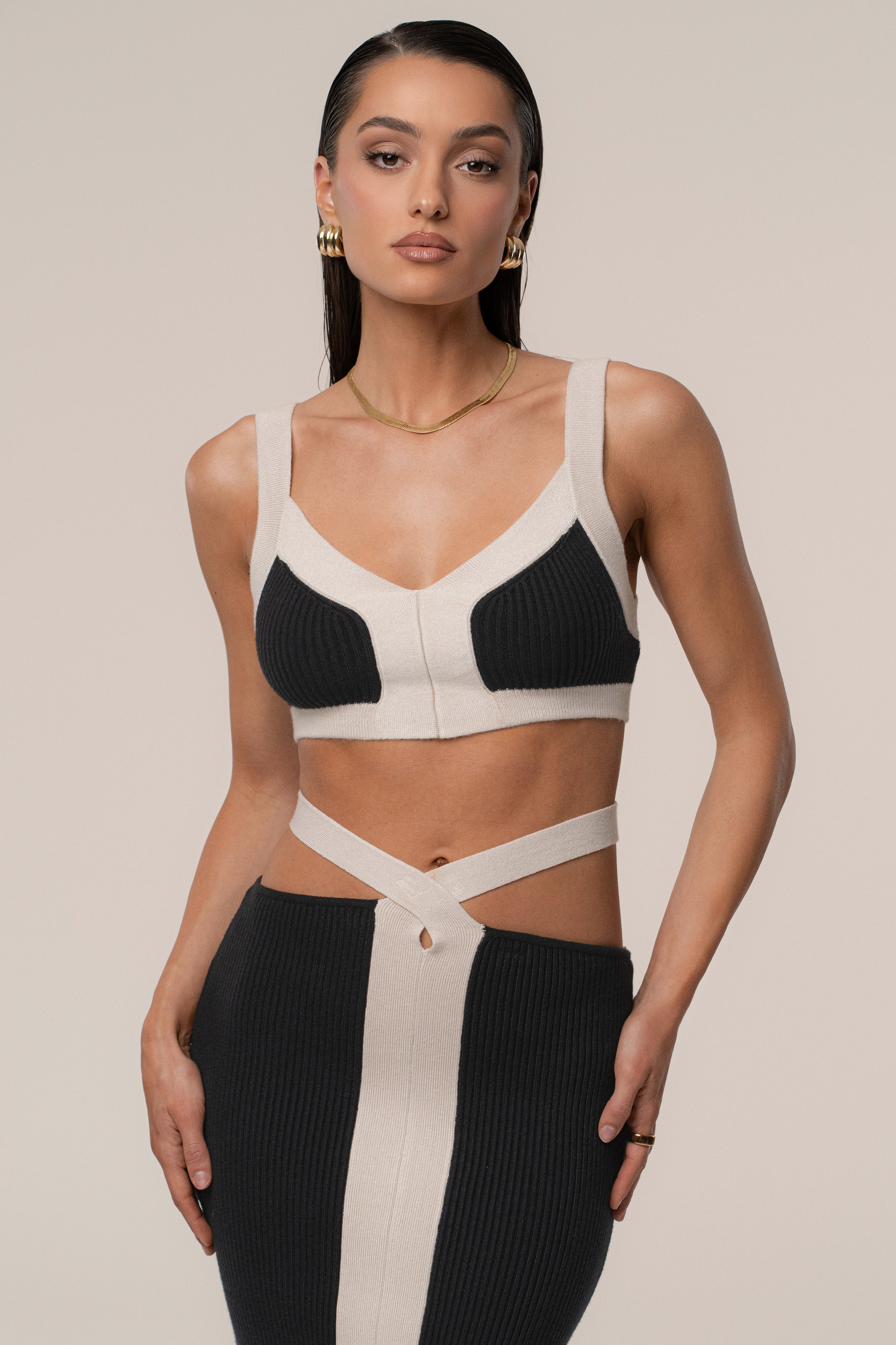 Black/Milk Coastal Drift Skirt Set - JLUXLABEL