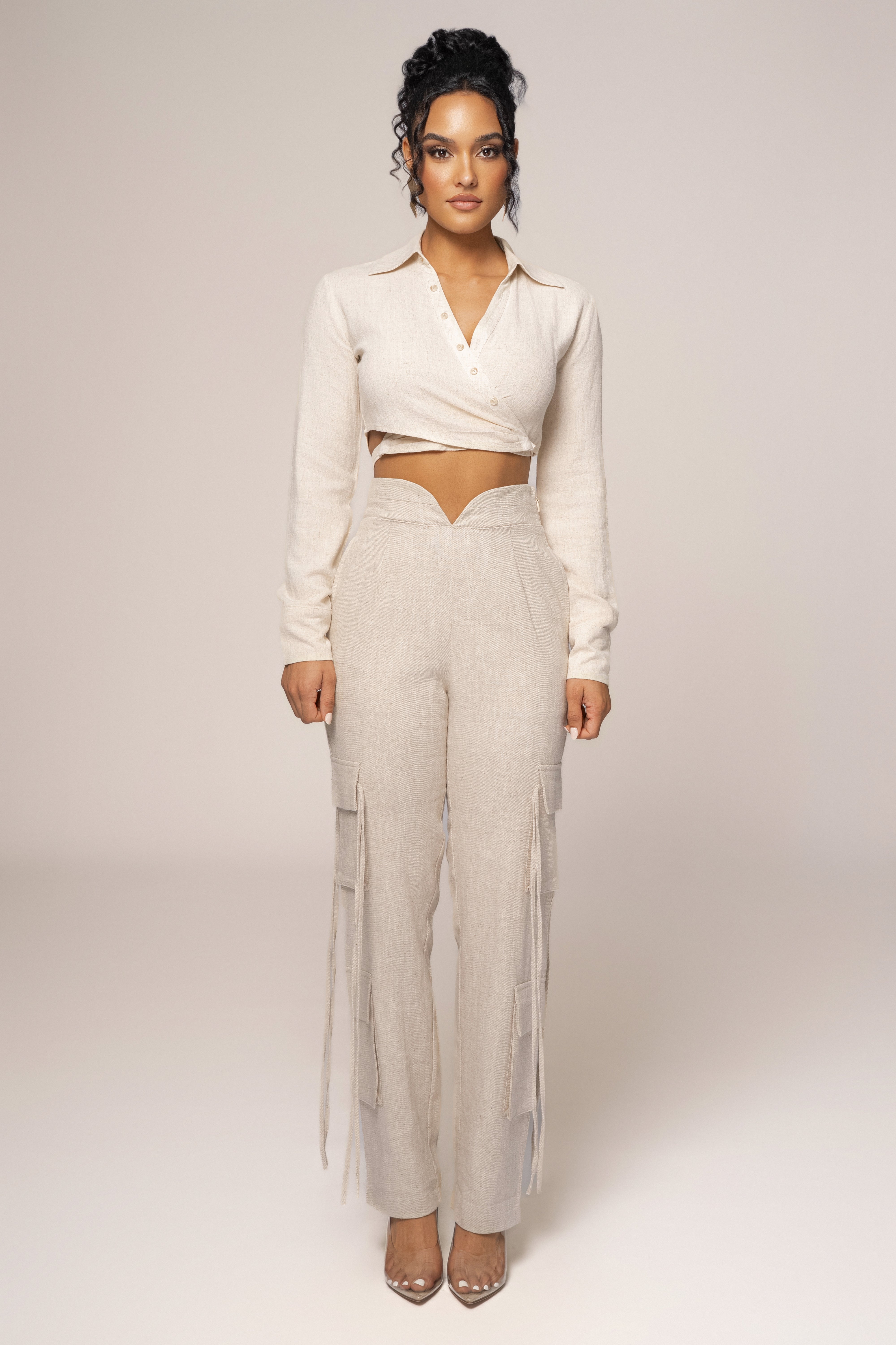 Natural Better Half Linen Utility Pants - JLUXLABEL