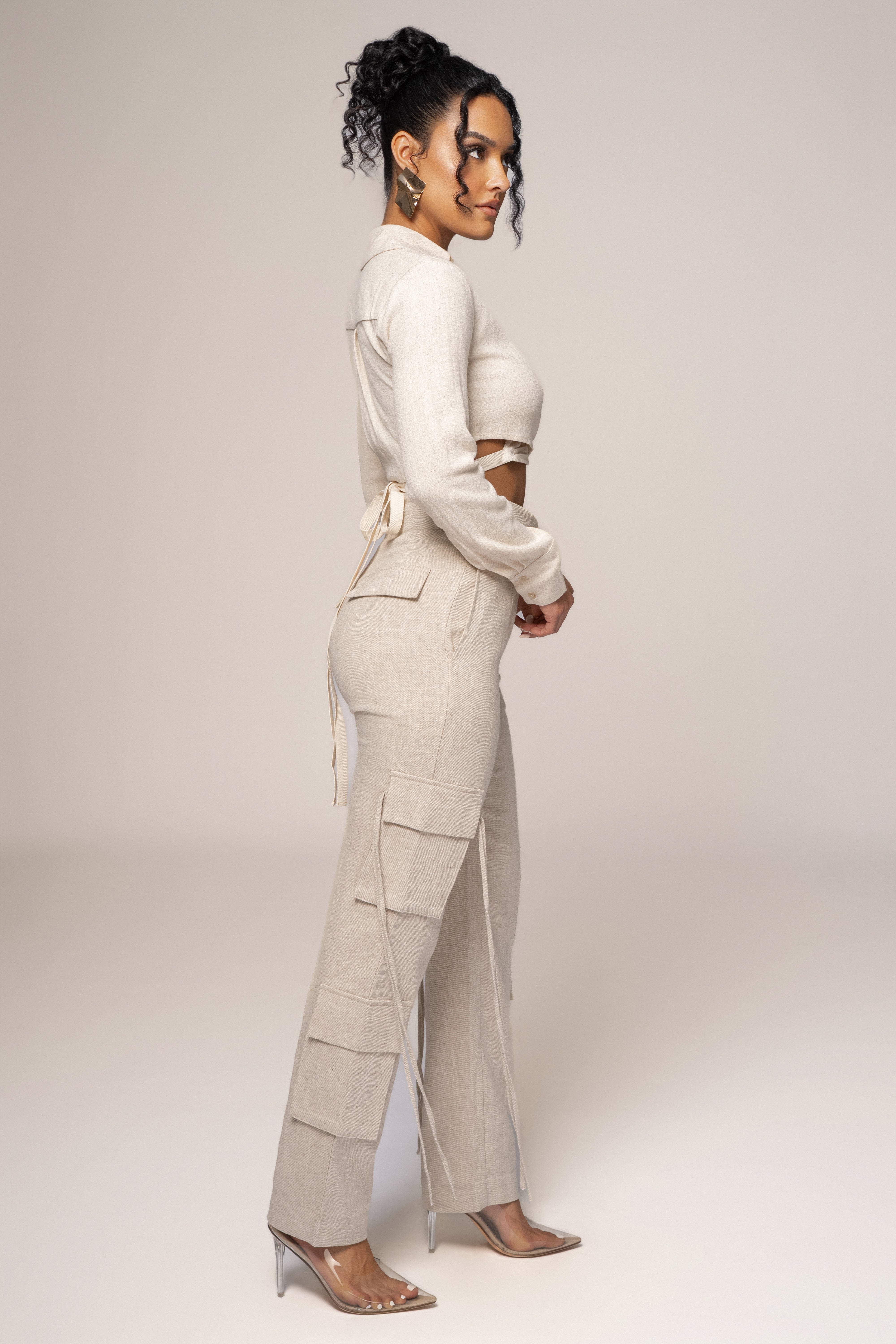 Natural Better Half Linen Utility Pants - JLUXLABEL