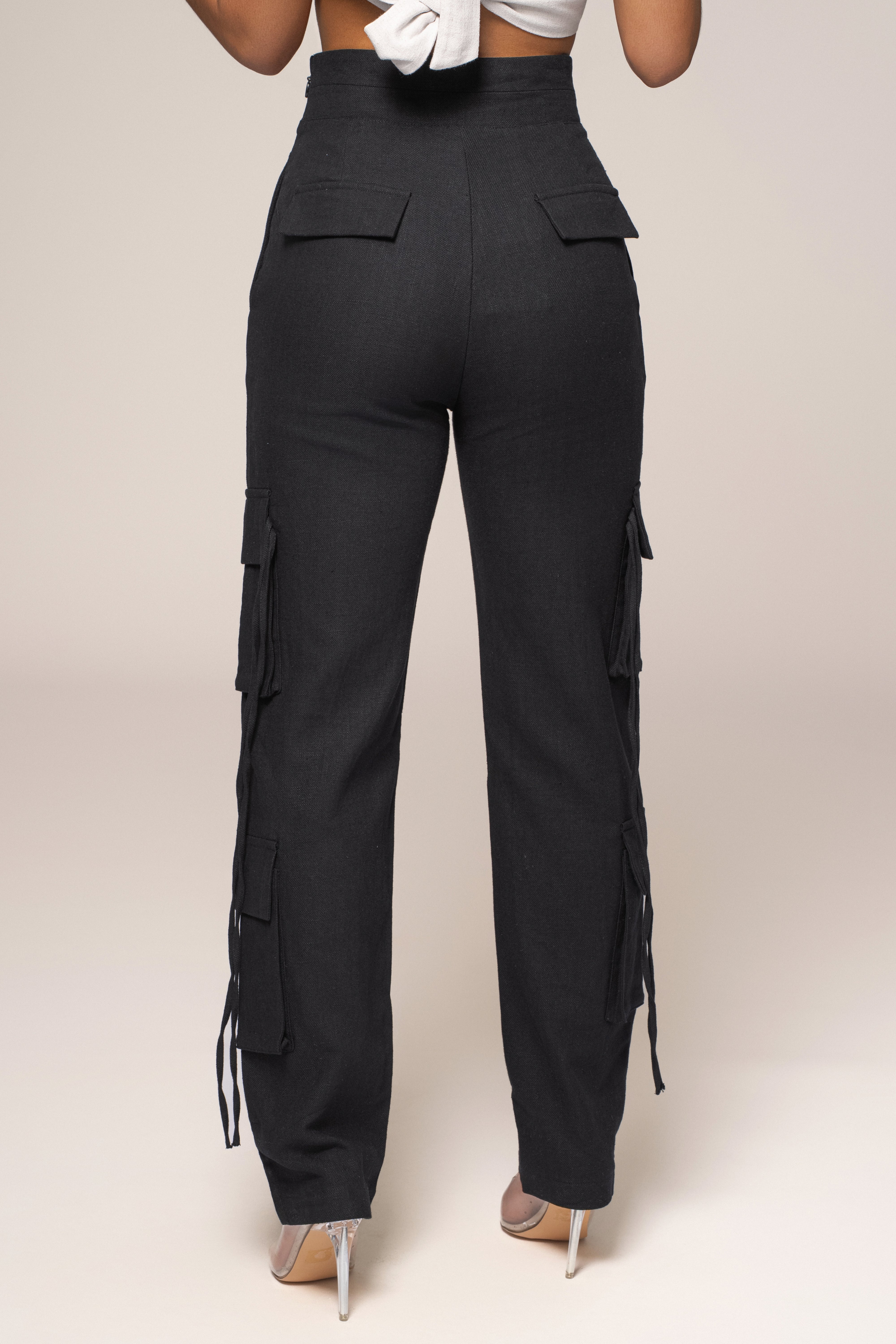 Black Better Half Linen Utility Pants - JLUXLABEL
