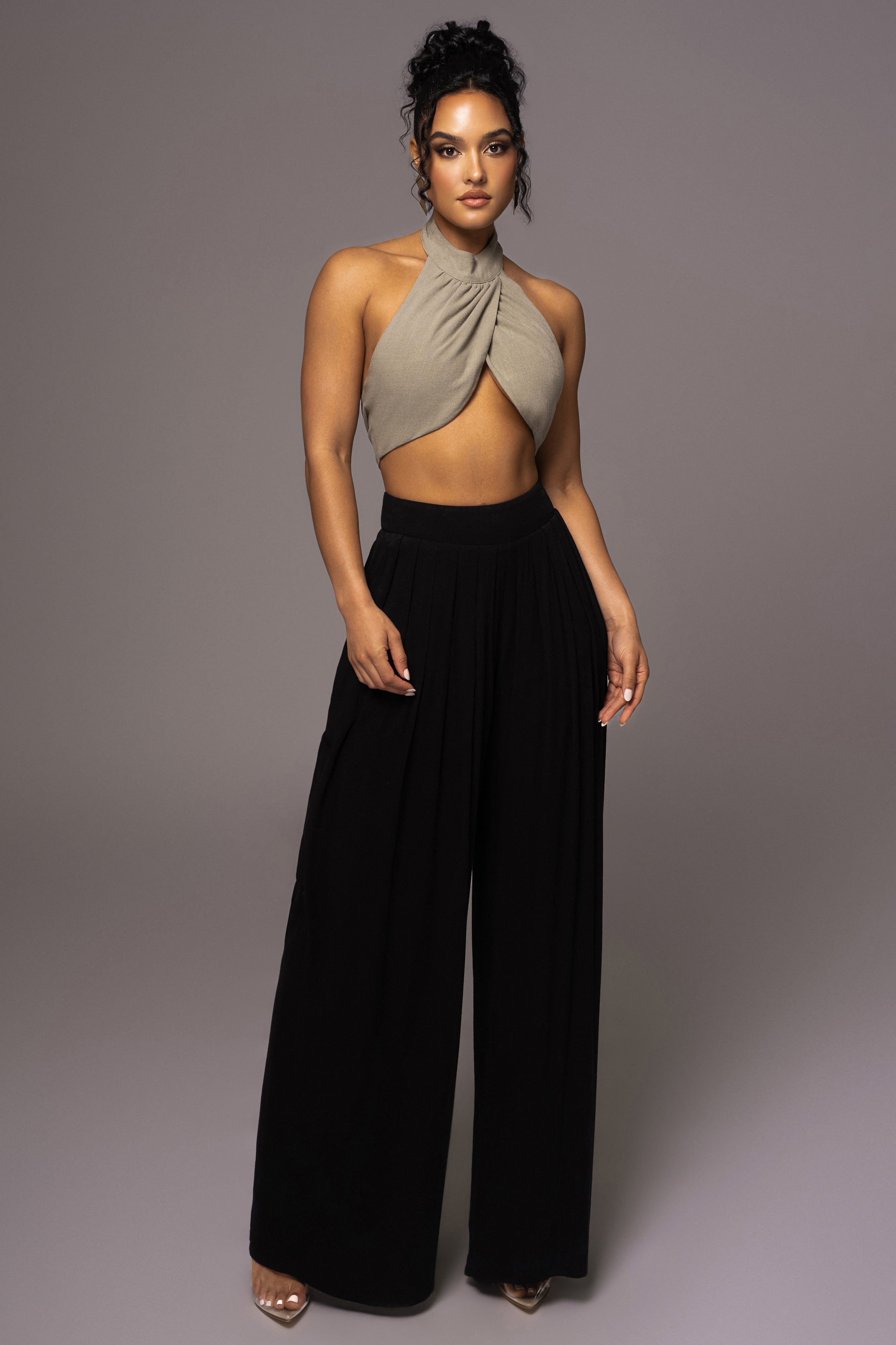 Black After Sunset Pleated Pants - JLUXLABEL