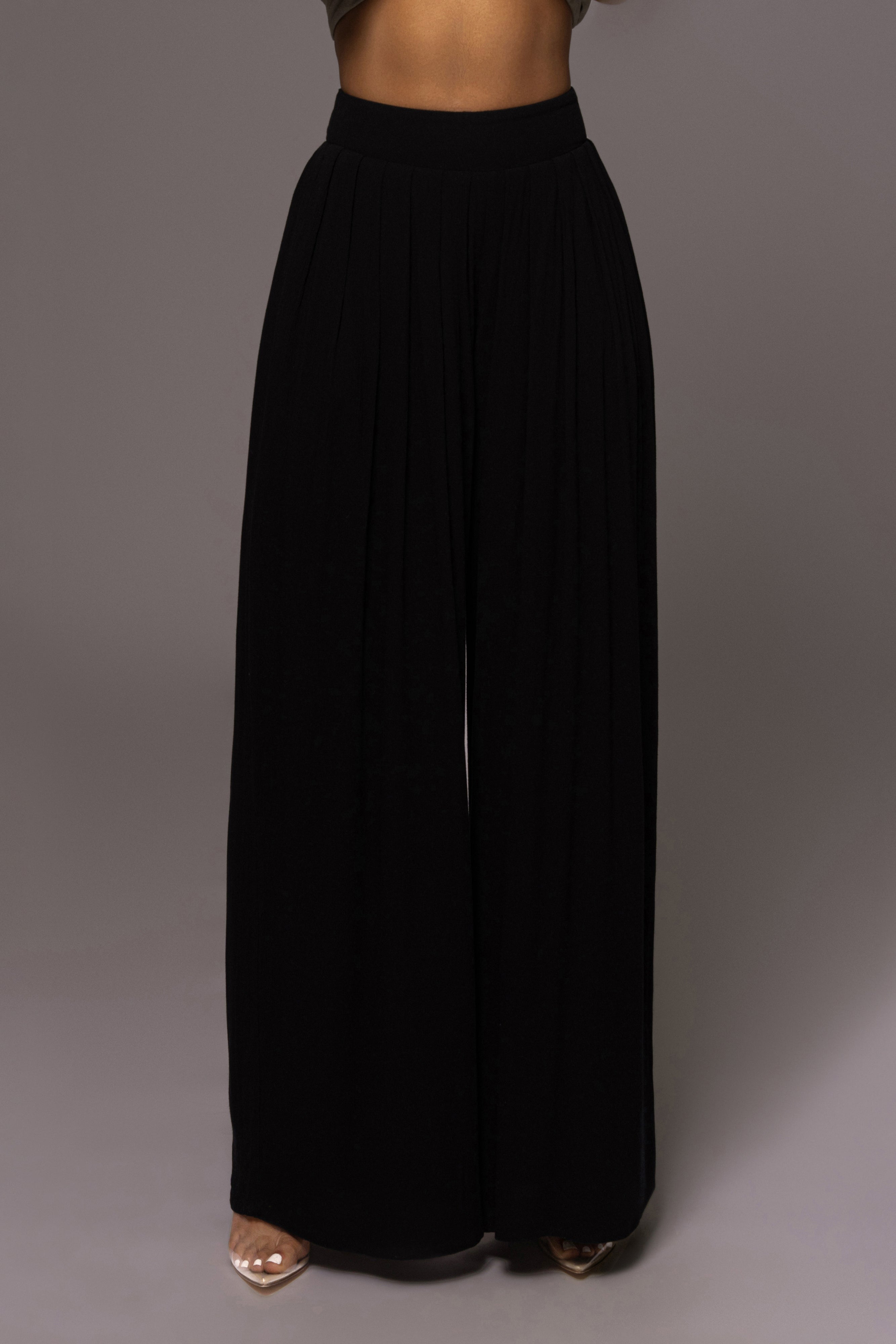 Black After Sunset Pleated Pants - JLUXLABEL