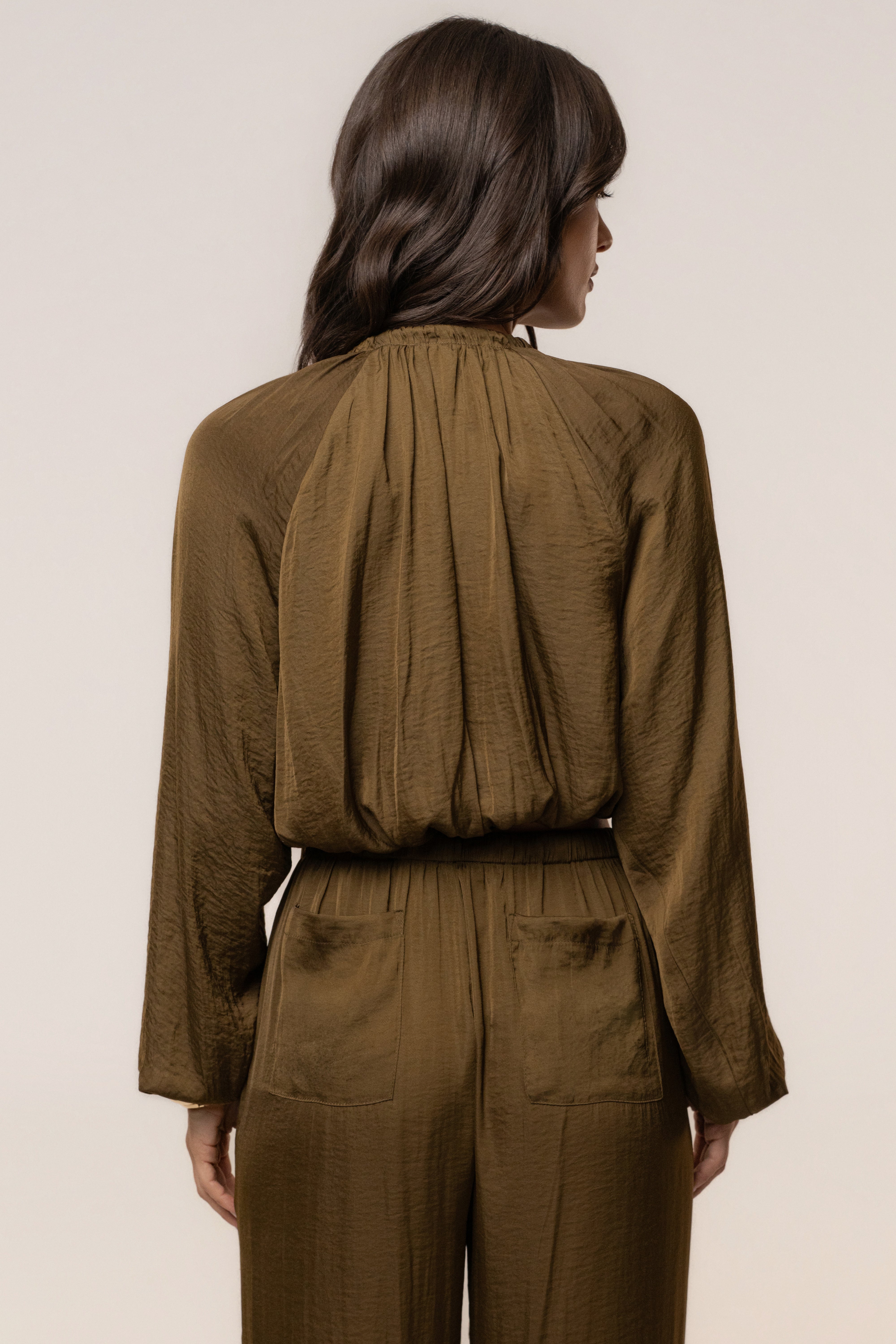 Olive Seaside Glow top by JLUXLABEL, stylish women's top with a relaxed fit, featuring soft fabric and casual seaside-inspired design.