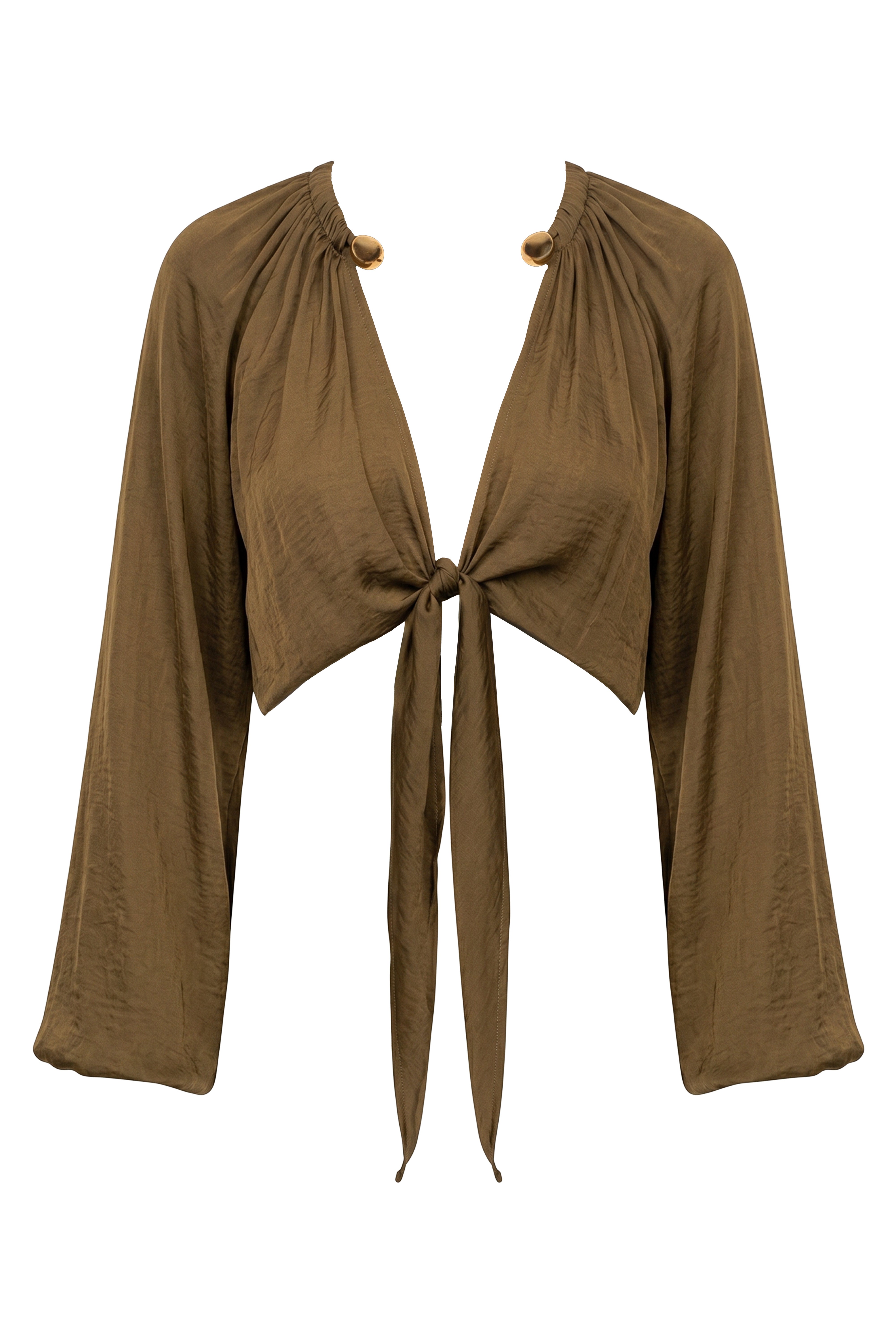 Olive Seaside Glow Top by JLUXLABEL, featuring a stylish sleeveless design with a relaxed fit and soft fabric.