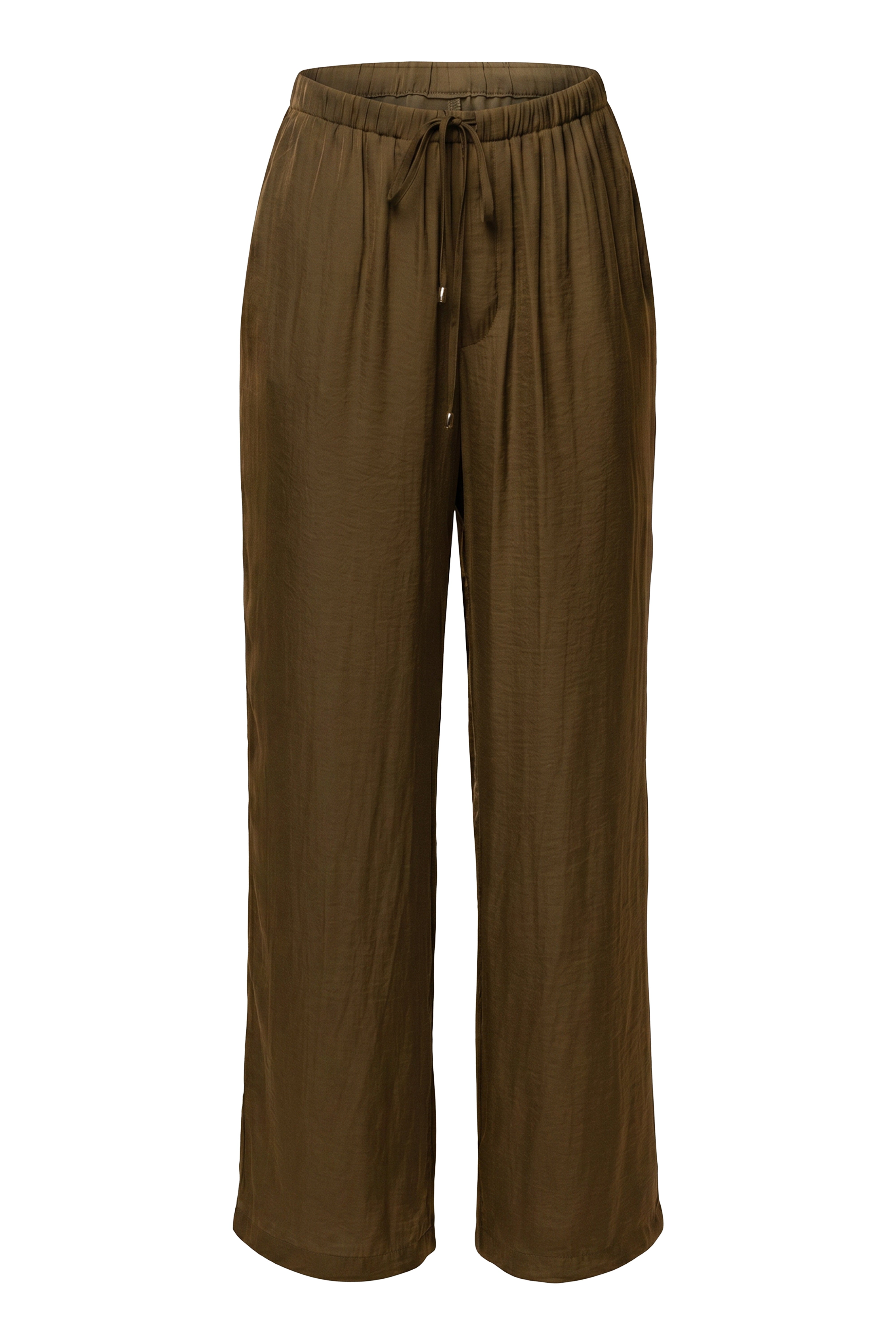 Olive Seaside Glow Pants by JLUXLABEL, stylish bottoms with a relaxed fit and soft fabric, displayed on a model.
