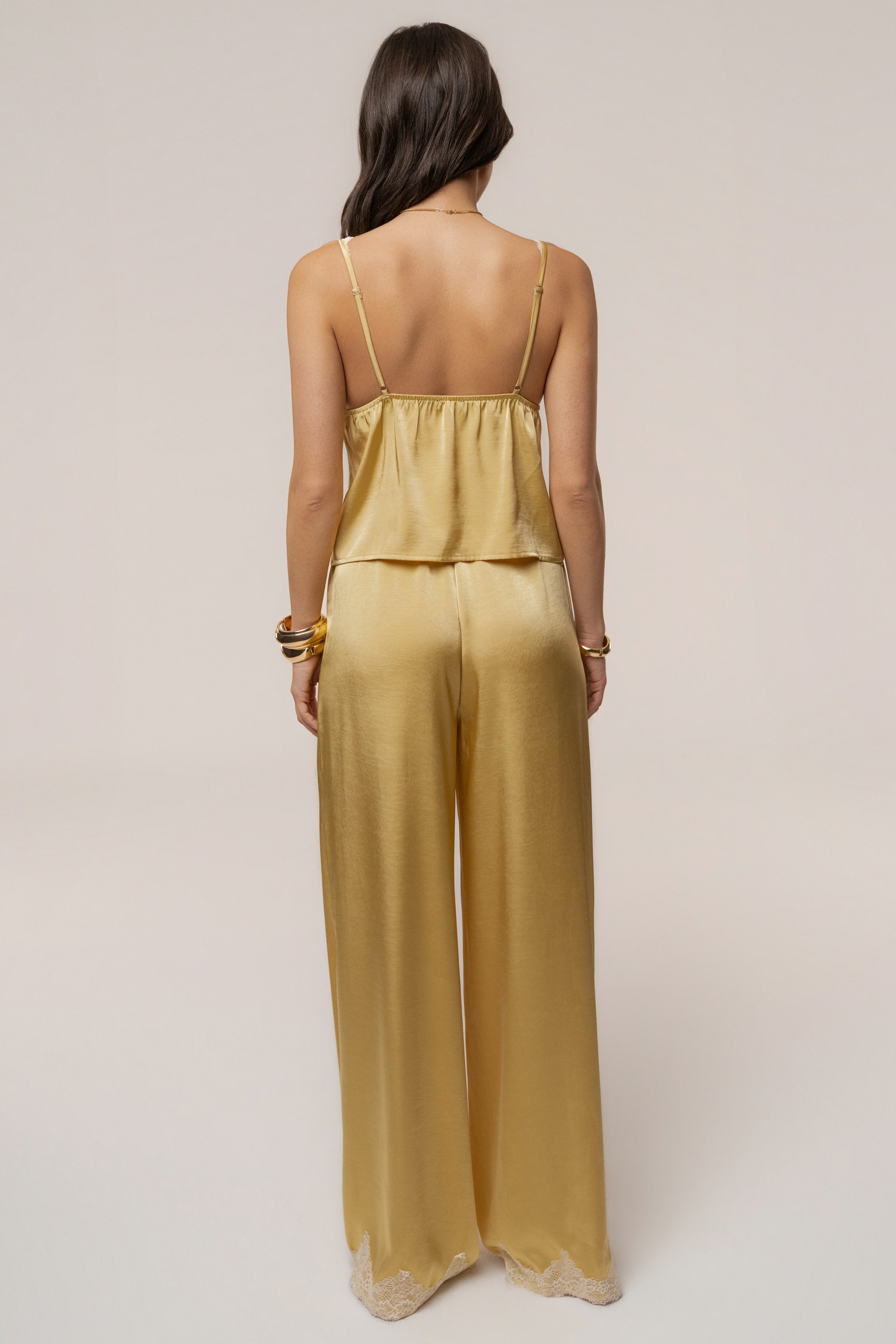 Yellow Laguna Breeze pant set by JLUXLABEL featuring relaxed fit pants and a matching top, perfect for casual wear.