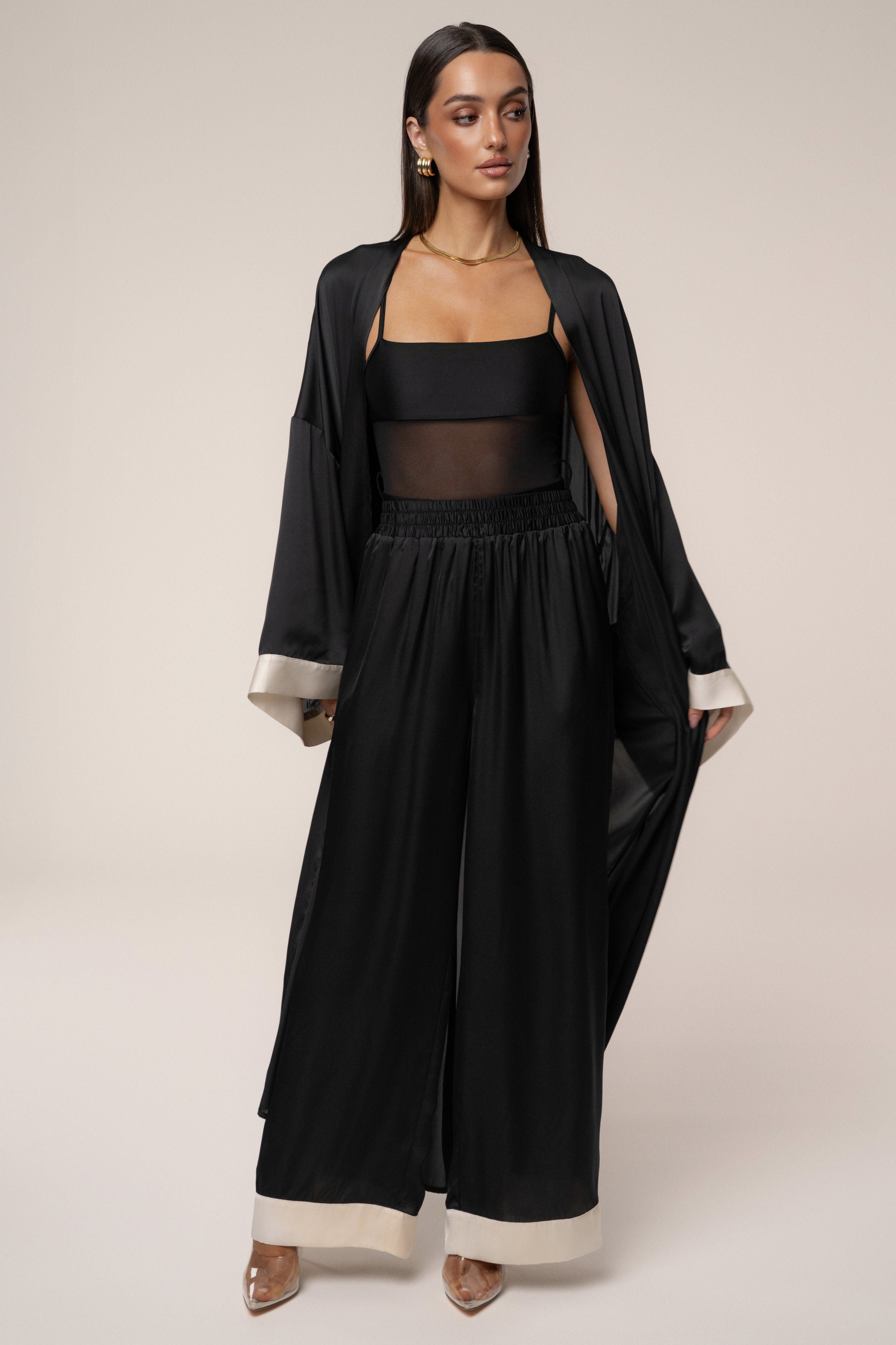Black Jet Set Wide Leg Pants - JLUXLABEL