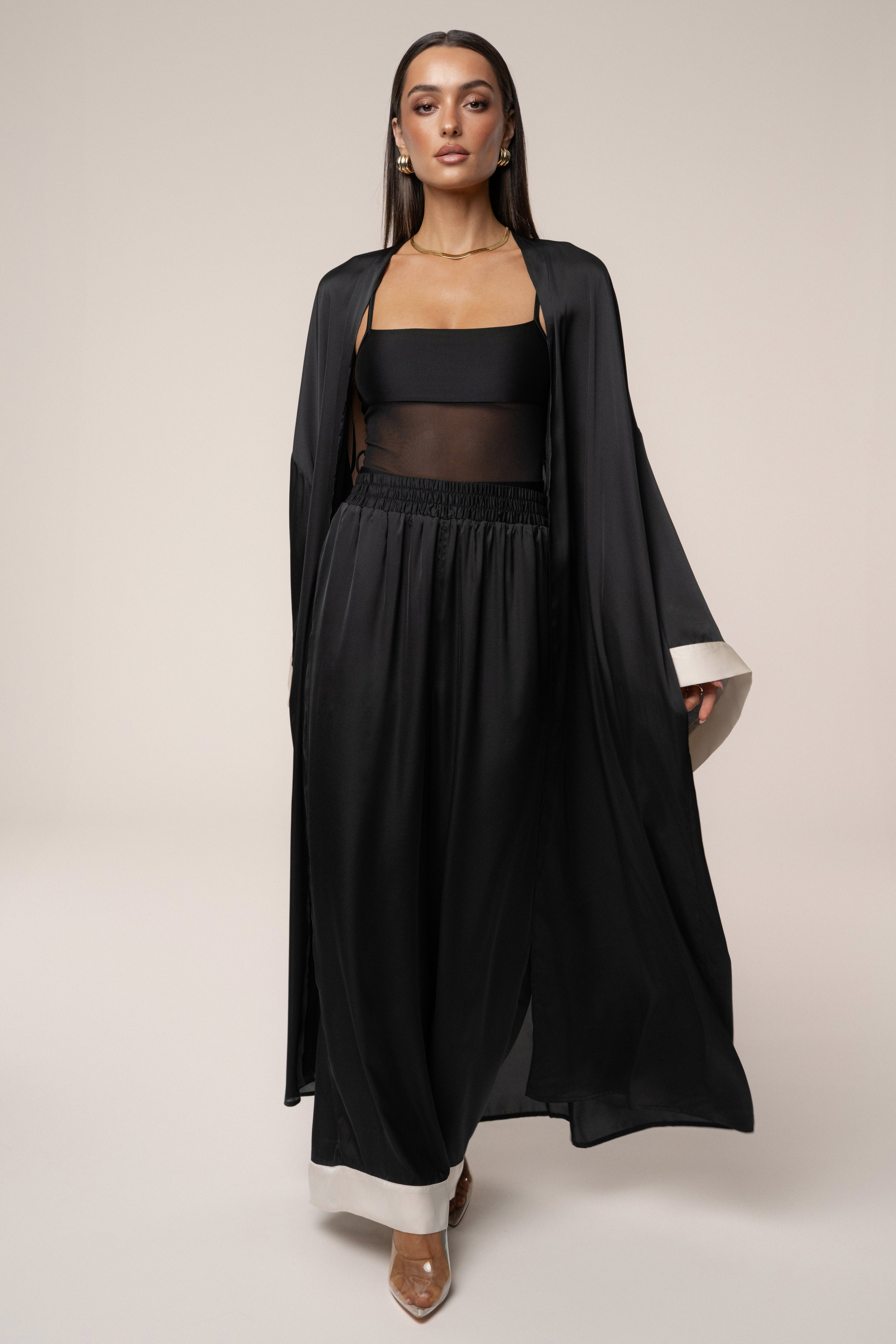 Black Nola Maxi Duster - JLUXLABEL