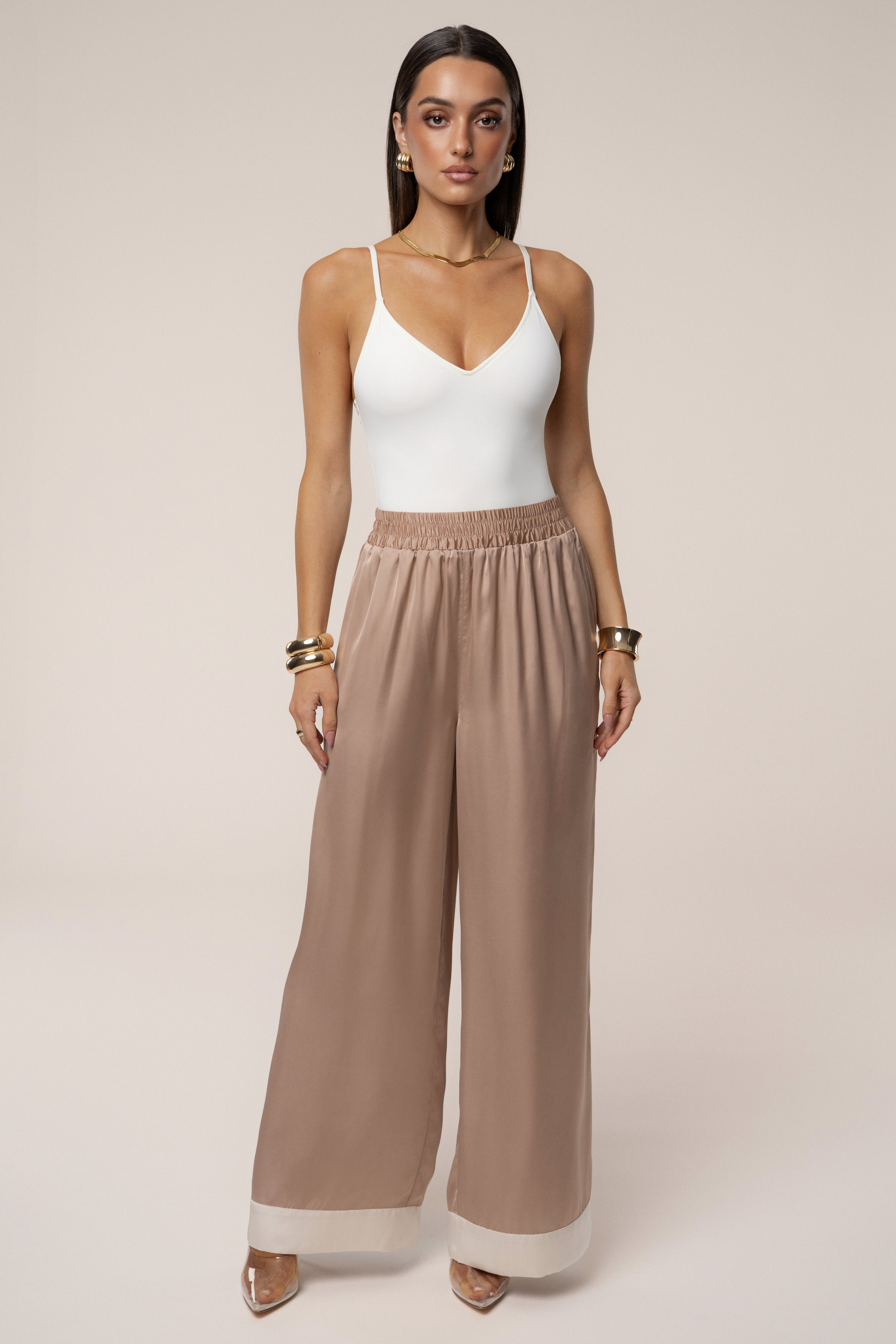 Mocha Jet Set Wide Leg Pants - JLUXLABEL