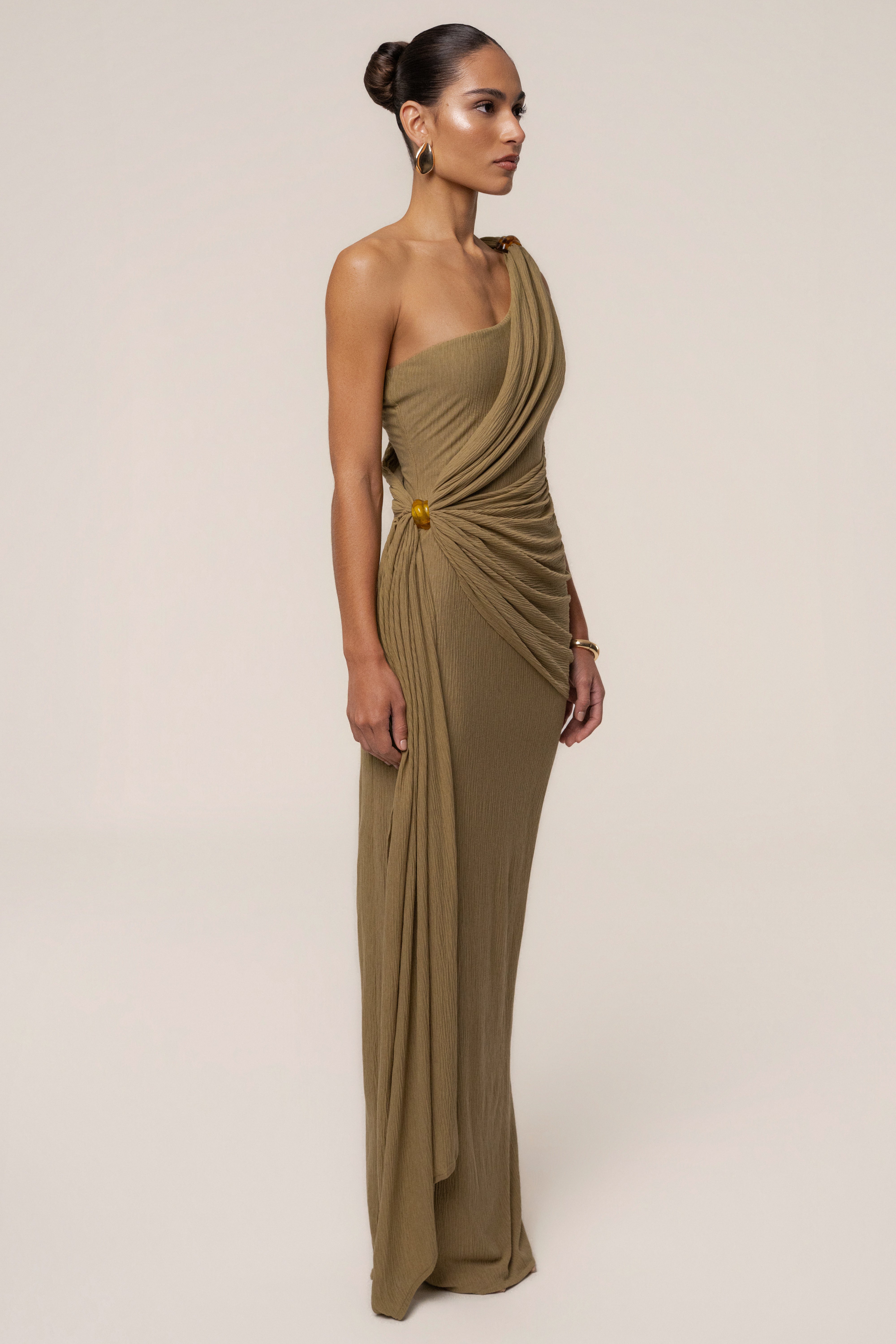 Moss Rich Mocha Wrap Dress - JLUXLABEL