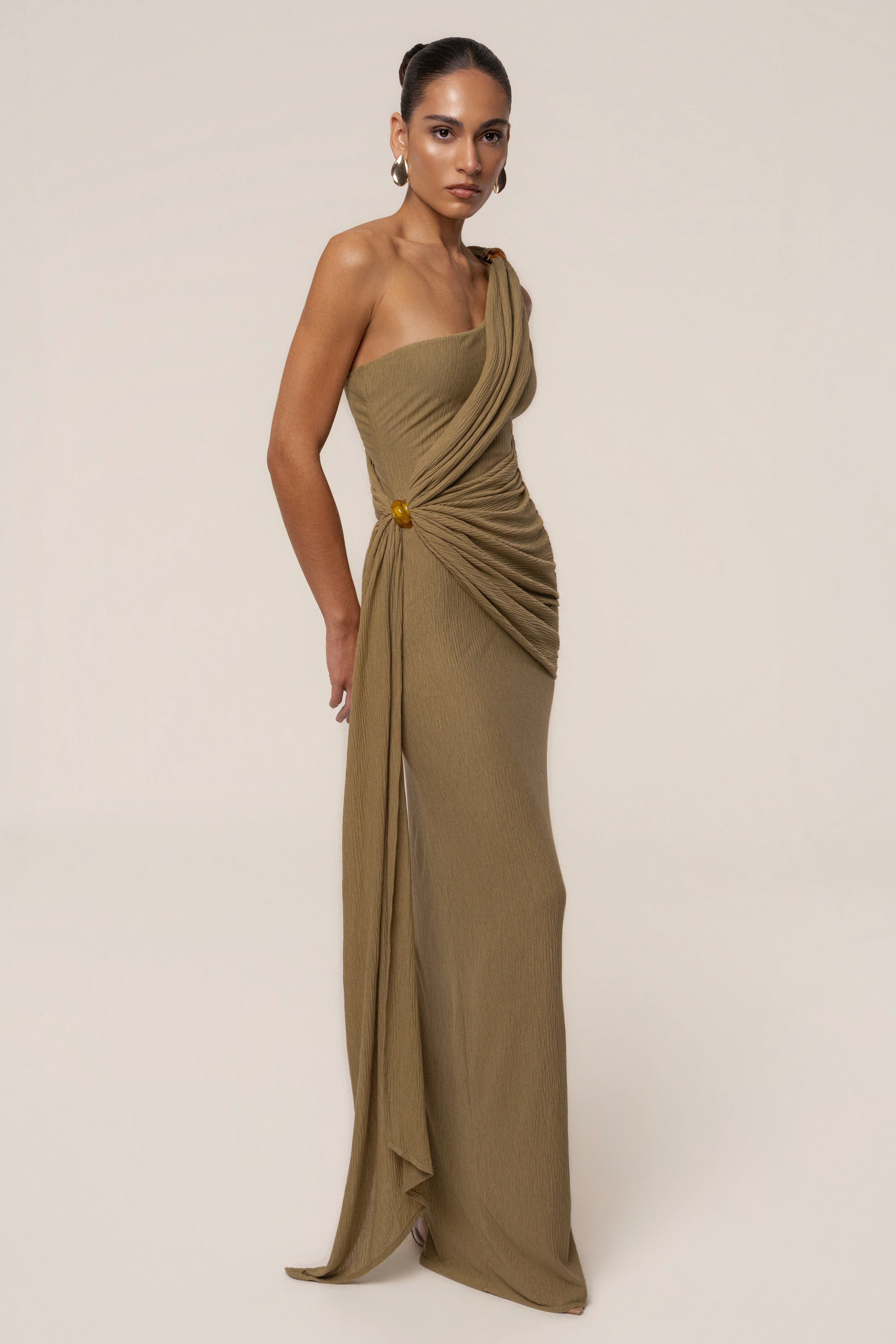 Moss Rich Mocha Wrap Dress - JLUXLABEL