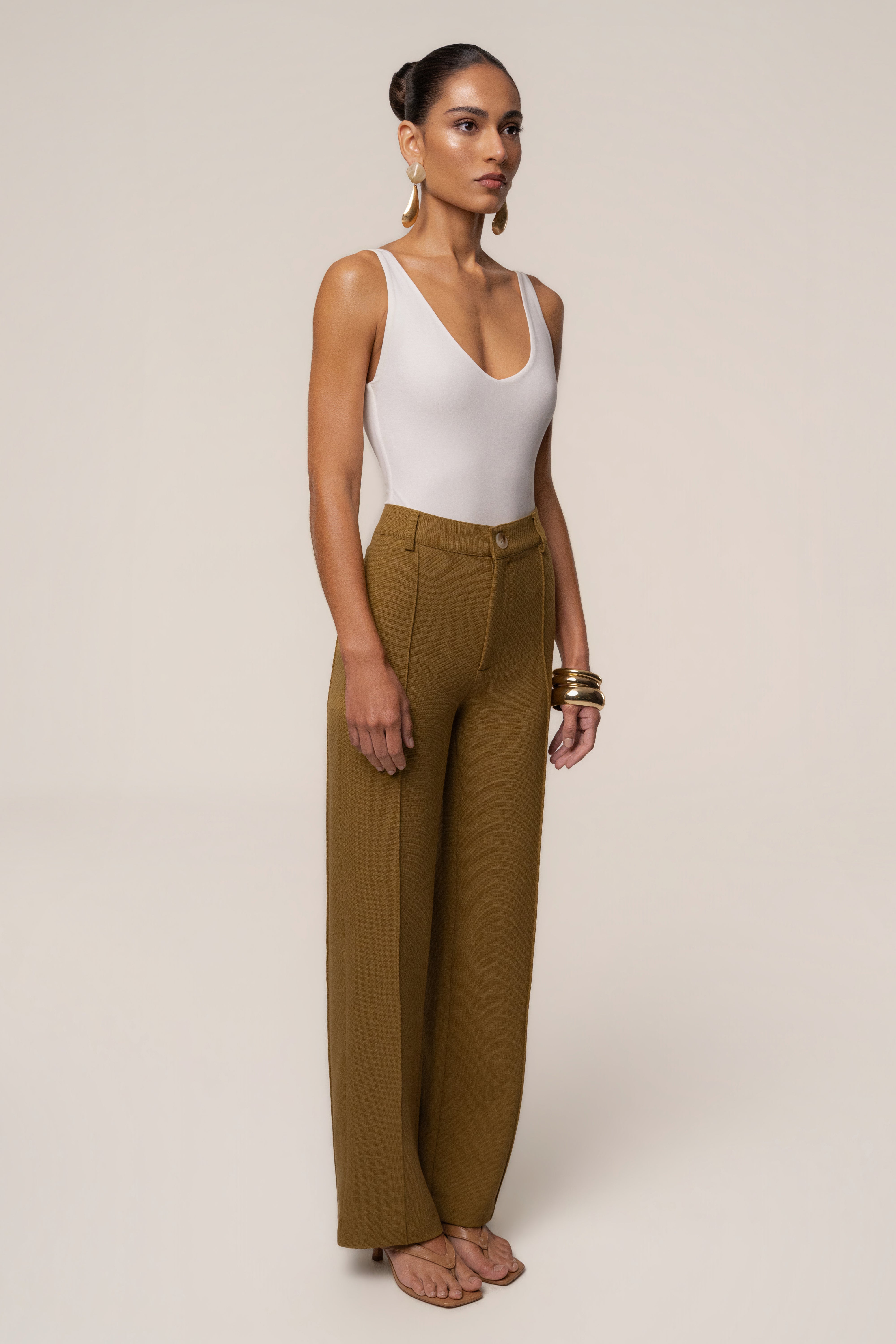 Olive Arlette Trousers - JLUXLABEL