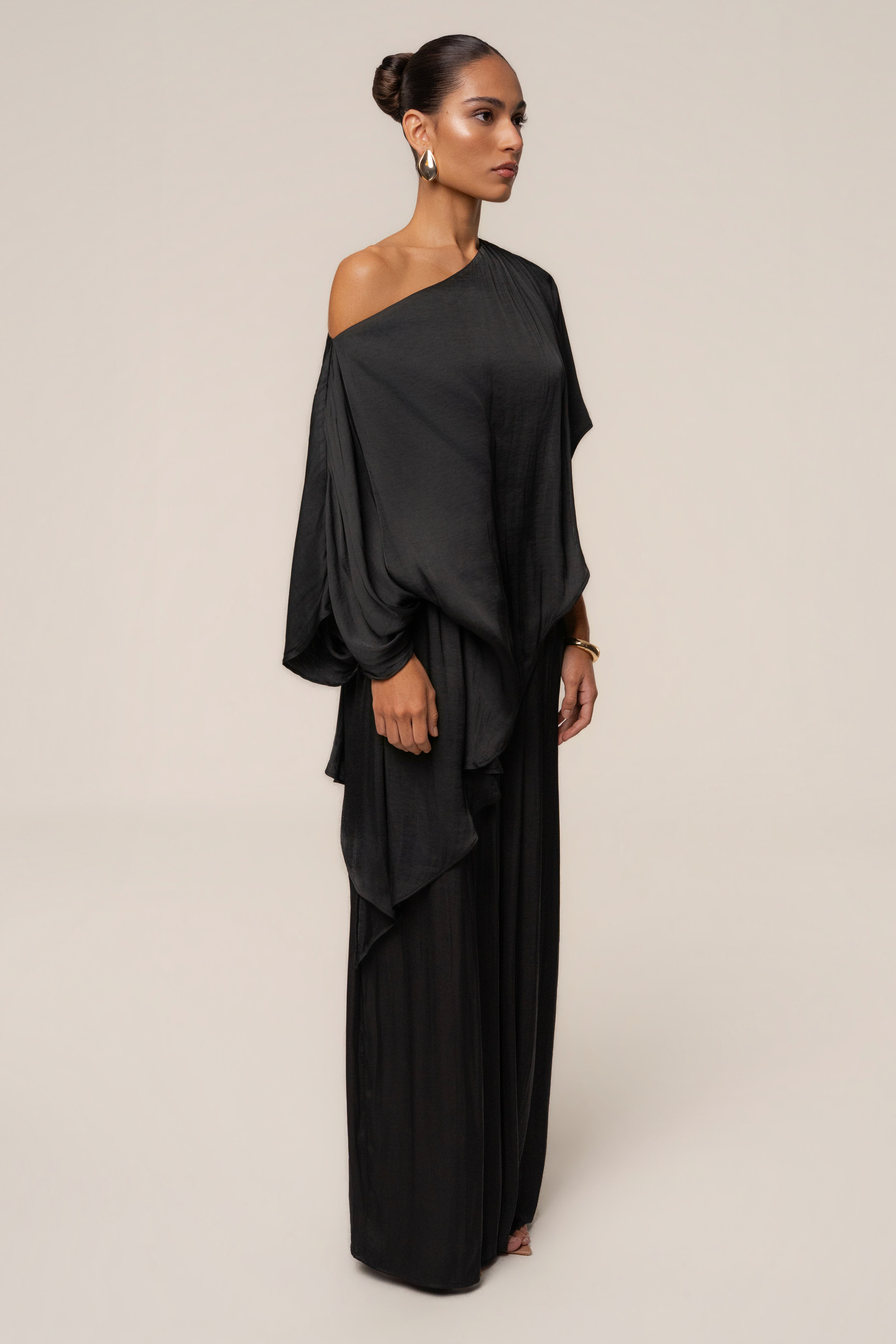 Black Brisa One Shoulder Top - JLUXLABEL