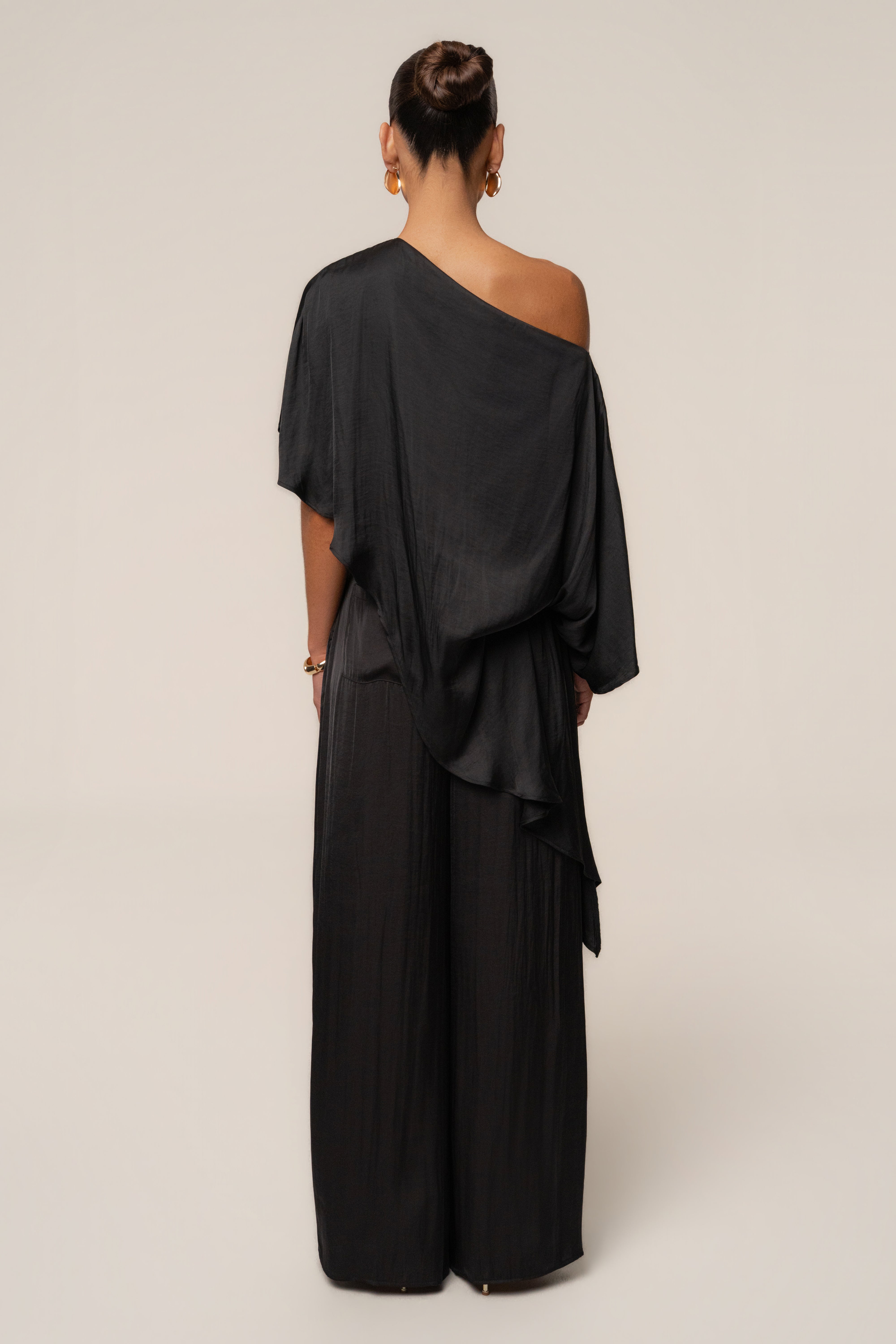 Black Brisa One Shoulder Top - JLUXLABEL