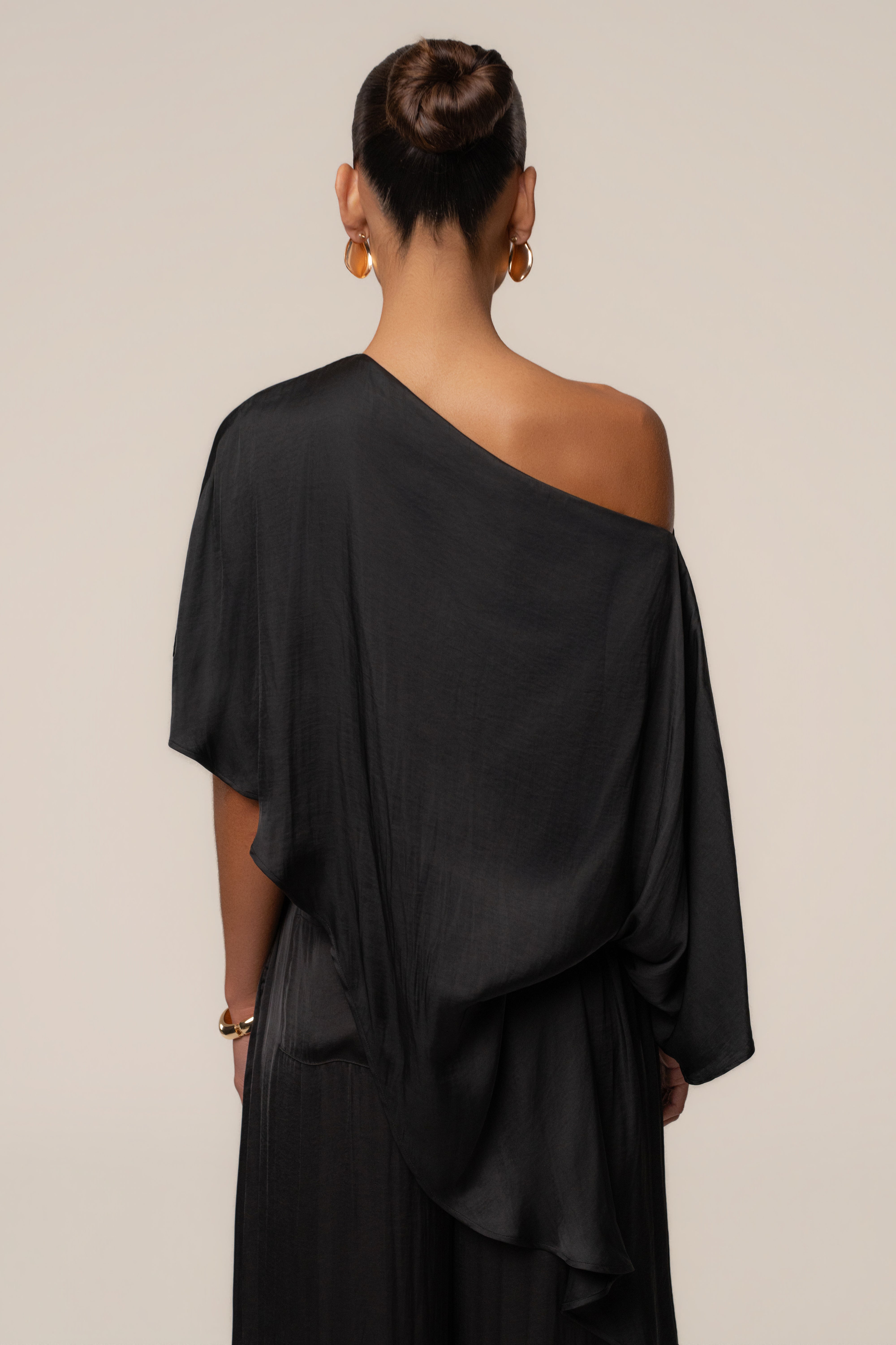 Black Brisa One Shoulder Top - JLUXLABEL