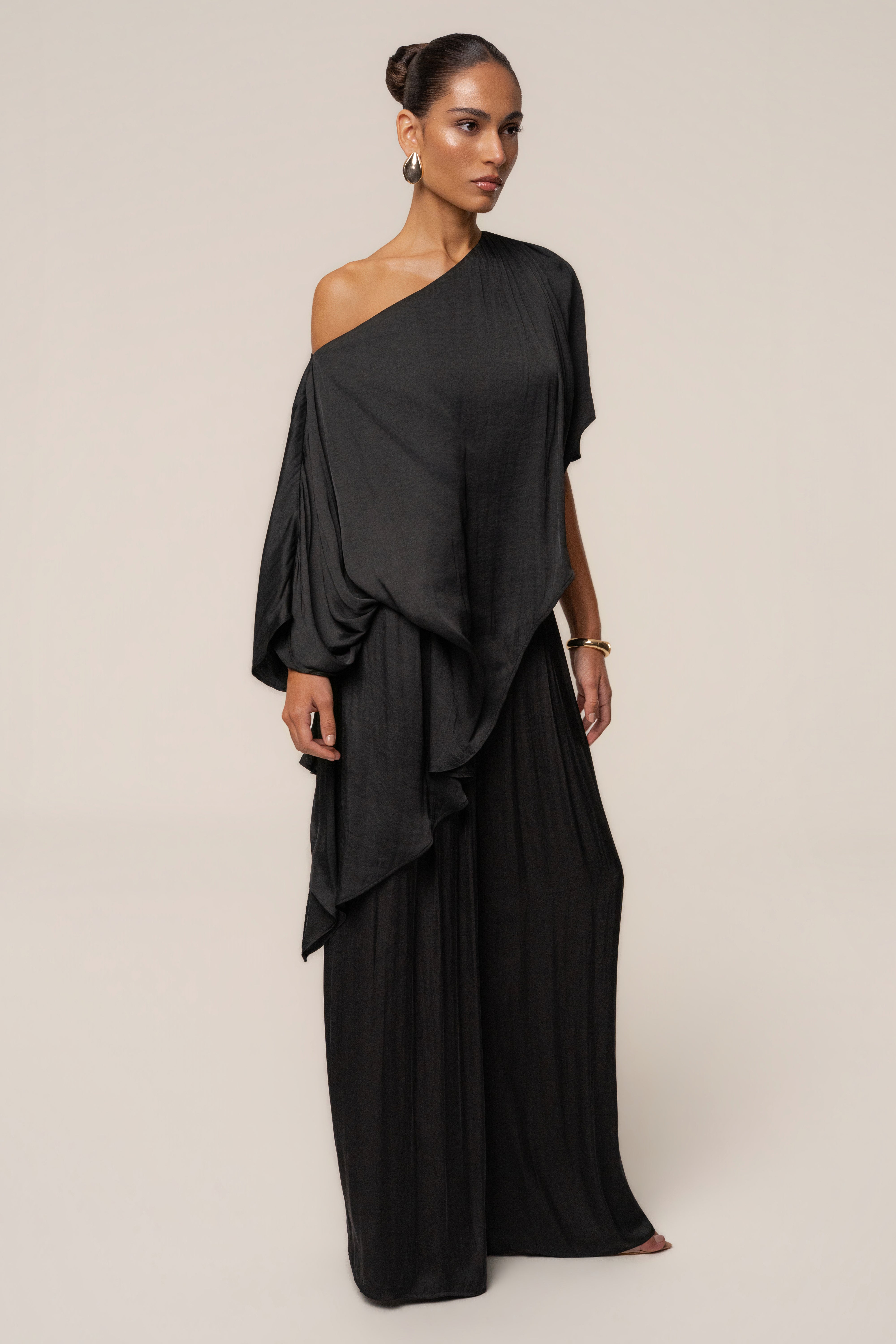 Black Brisa One Shoulder Top - JLUXLABEL