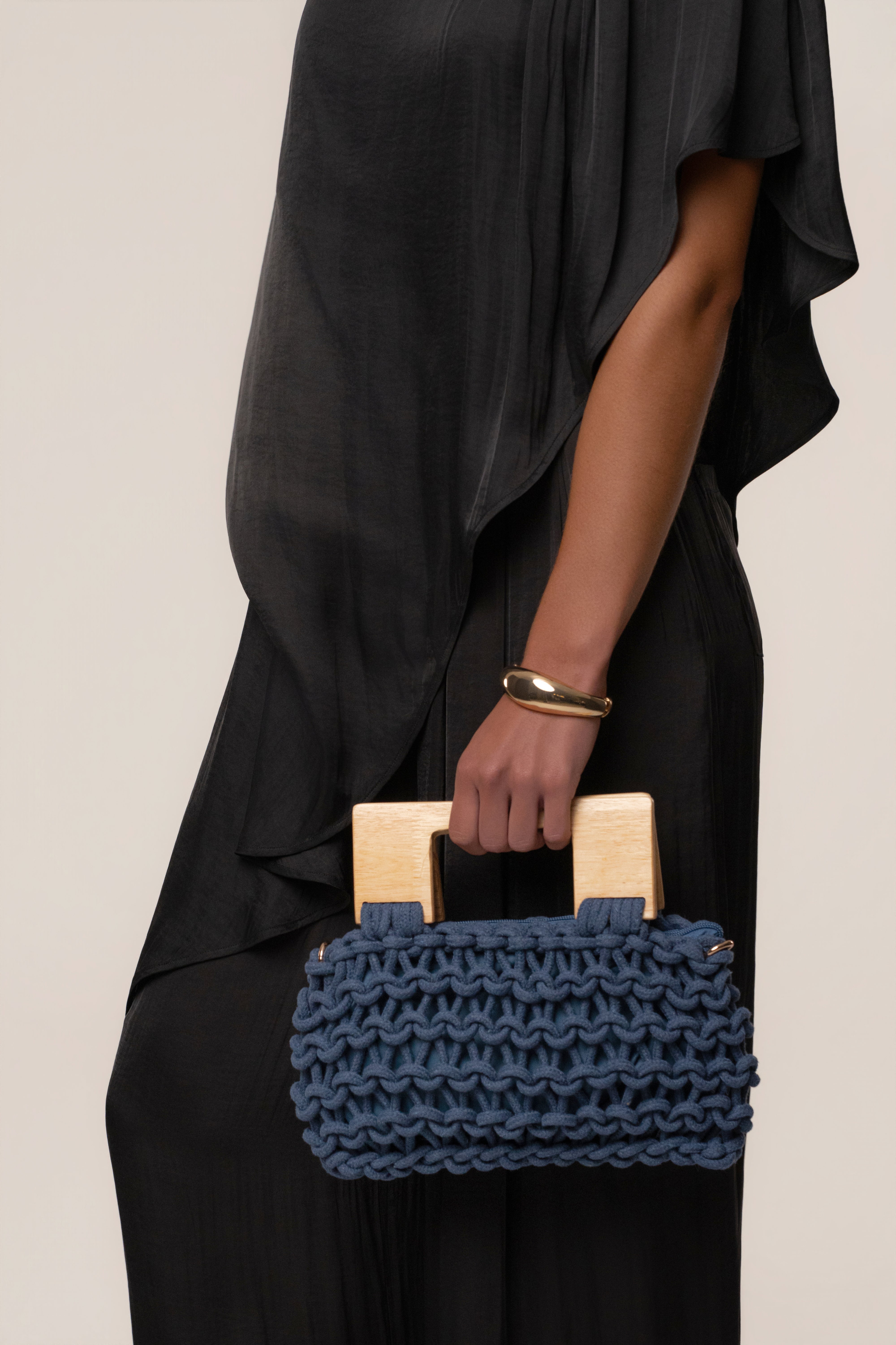 Blue Coastal Weave Shoulder Bag - JLUXLABEL