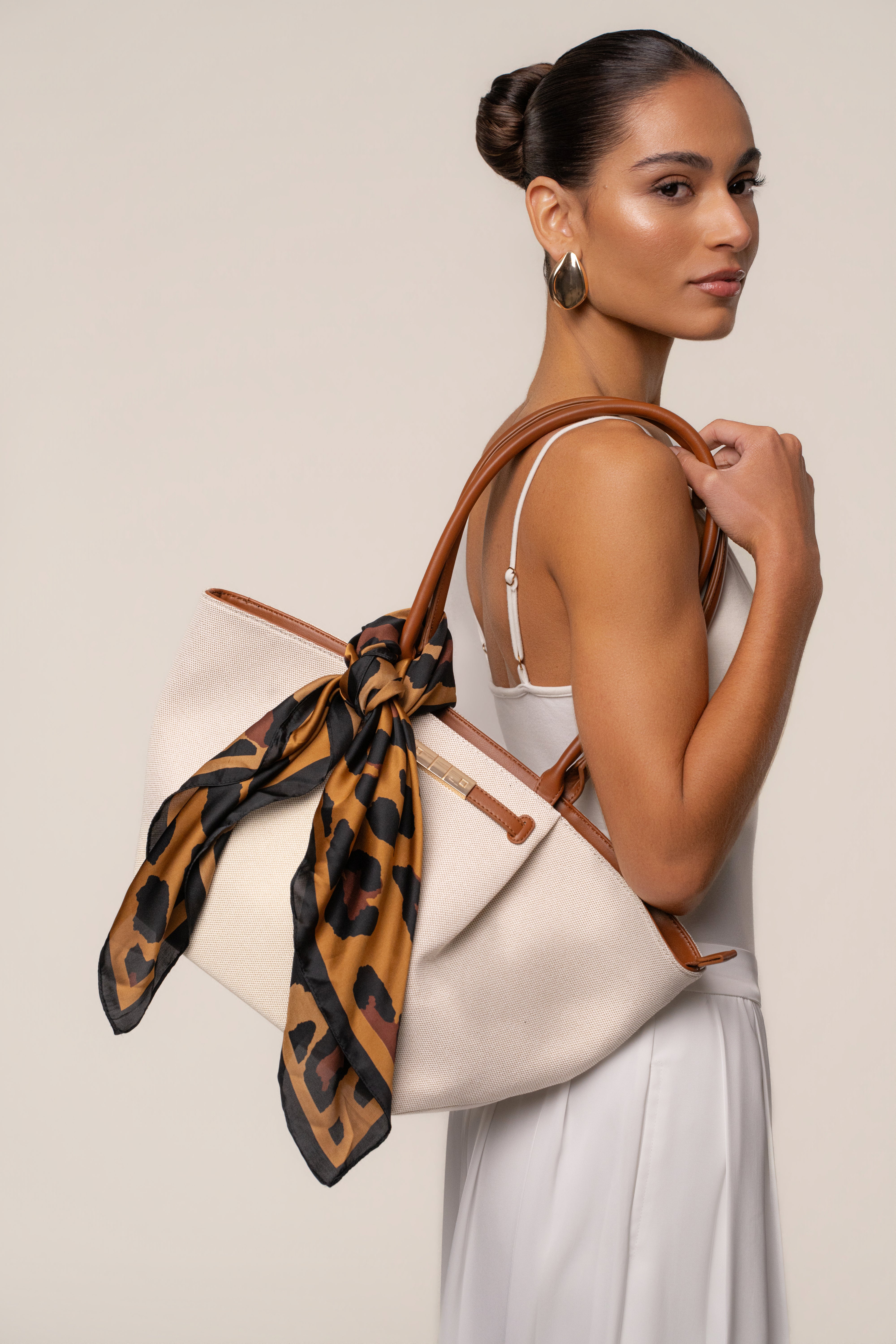 Brown Bold Nature scarf from JLUXLABEL, showcasing soft fabric and stylish design, perfect for adding a natural touch to accessories.