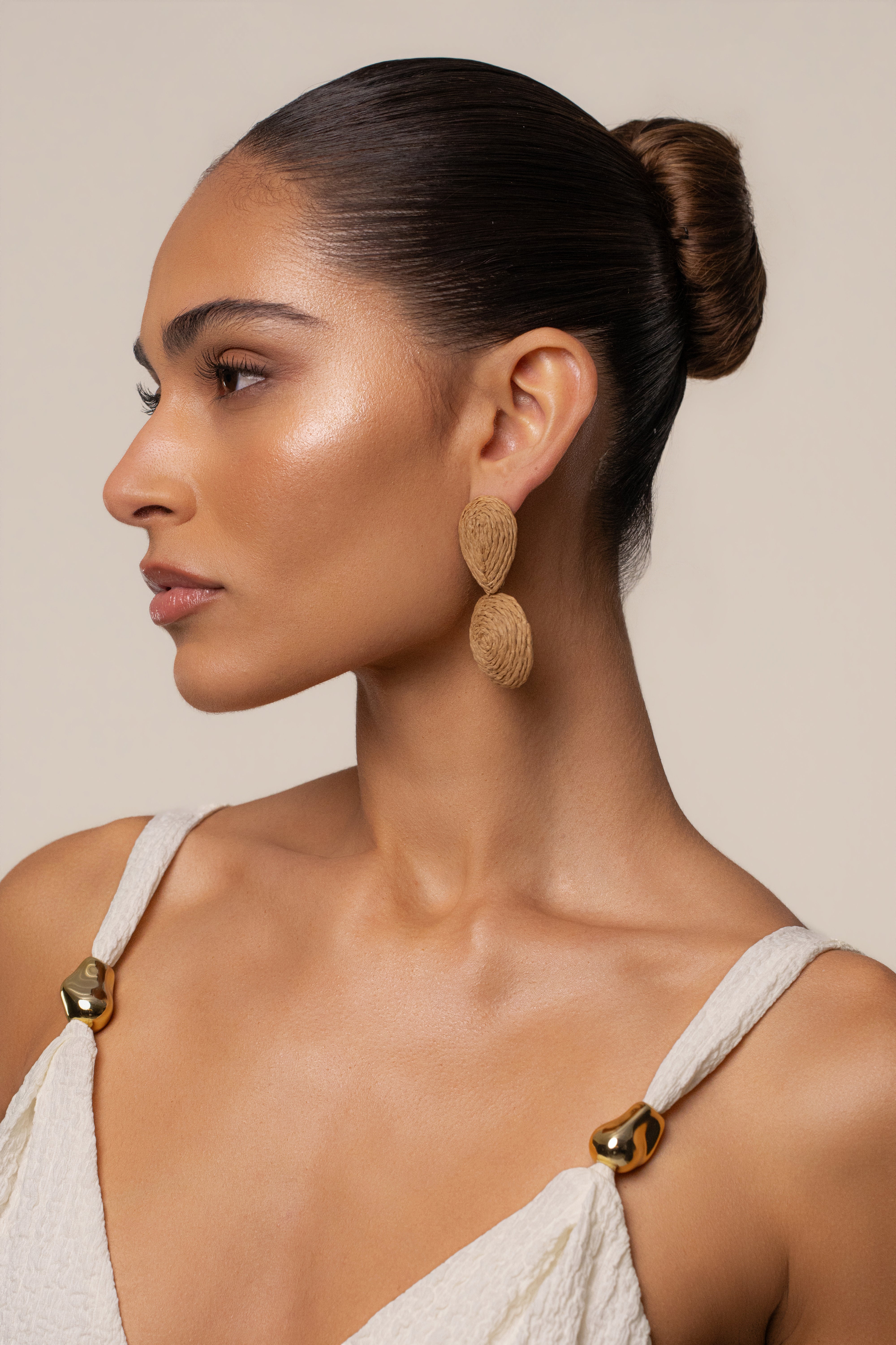 Beige Ocean Glow Drop Earrings - JLUXLABEL