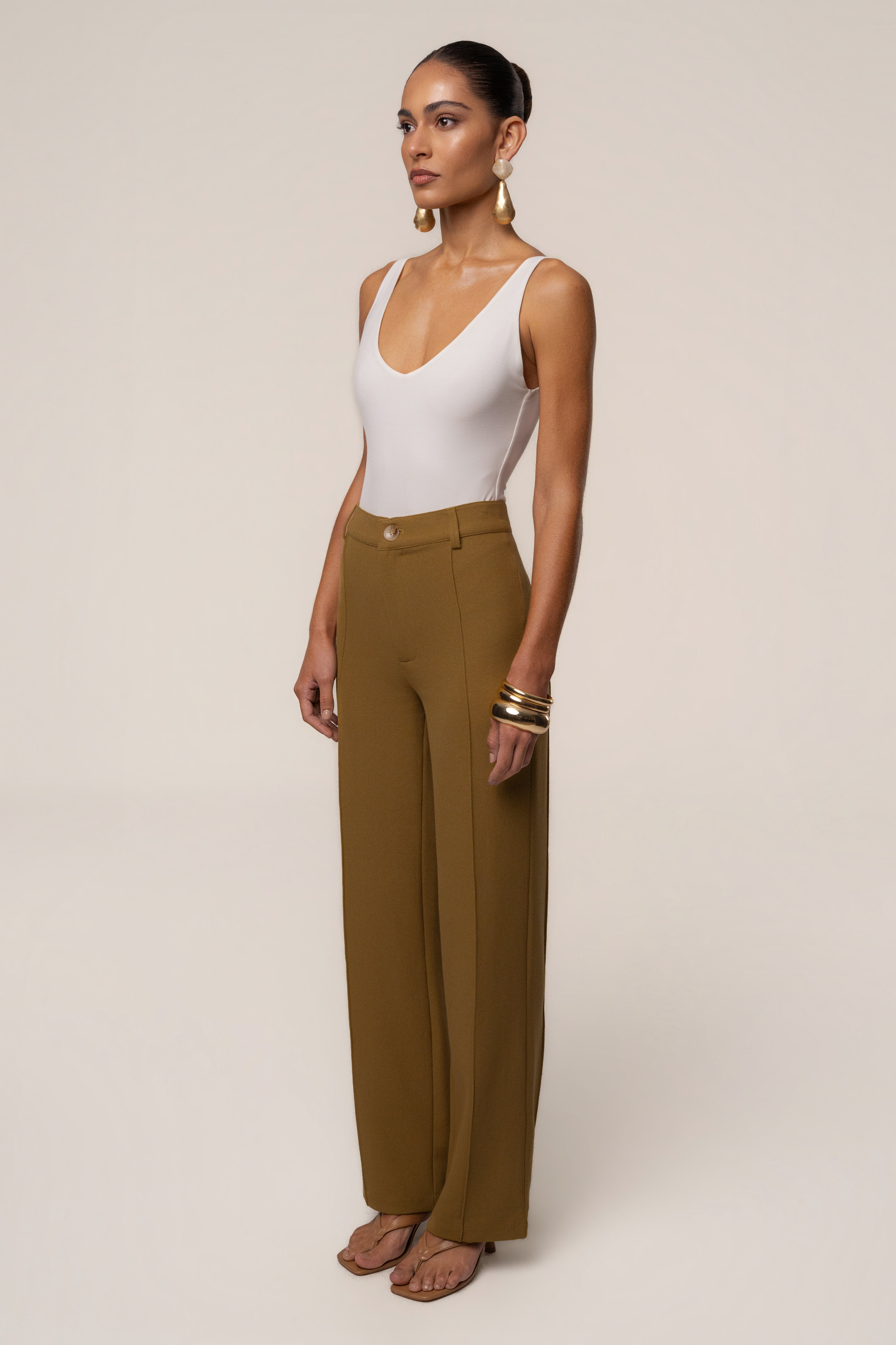 Olive Arlette Trousers - JLUXLABEL