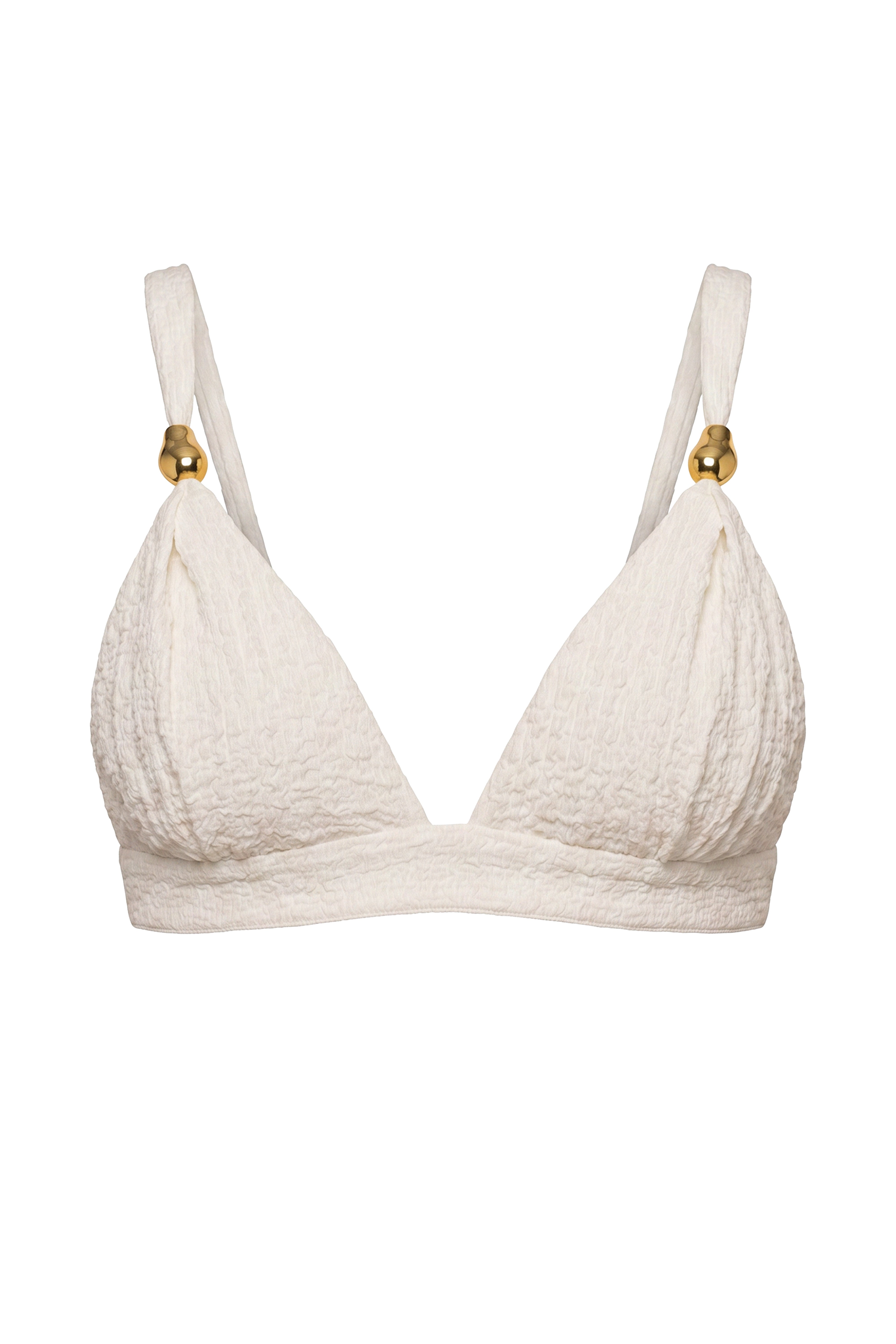 Ivory Dockside Crepe Knit Bralette - JLUXLABEL