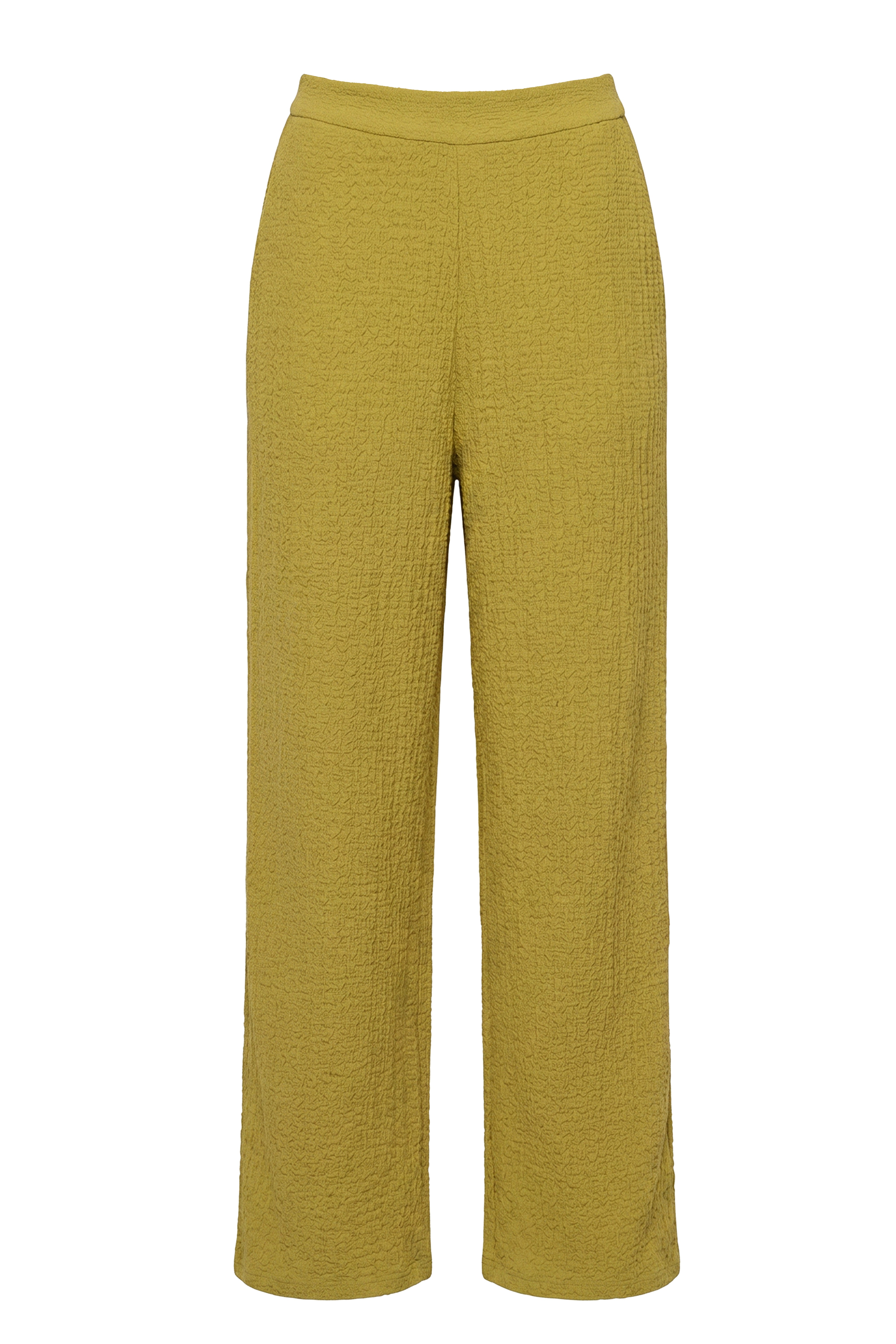 Lime Unwind Textured Pants - JLUXLABEL