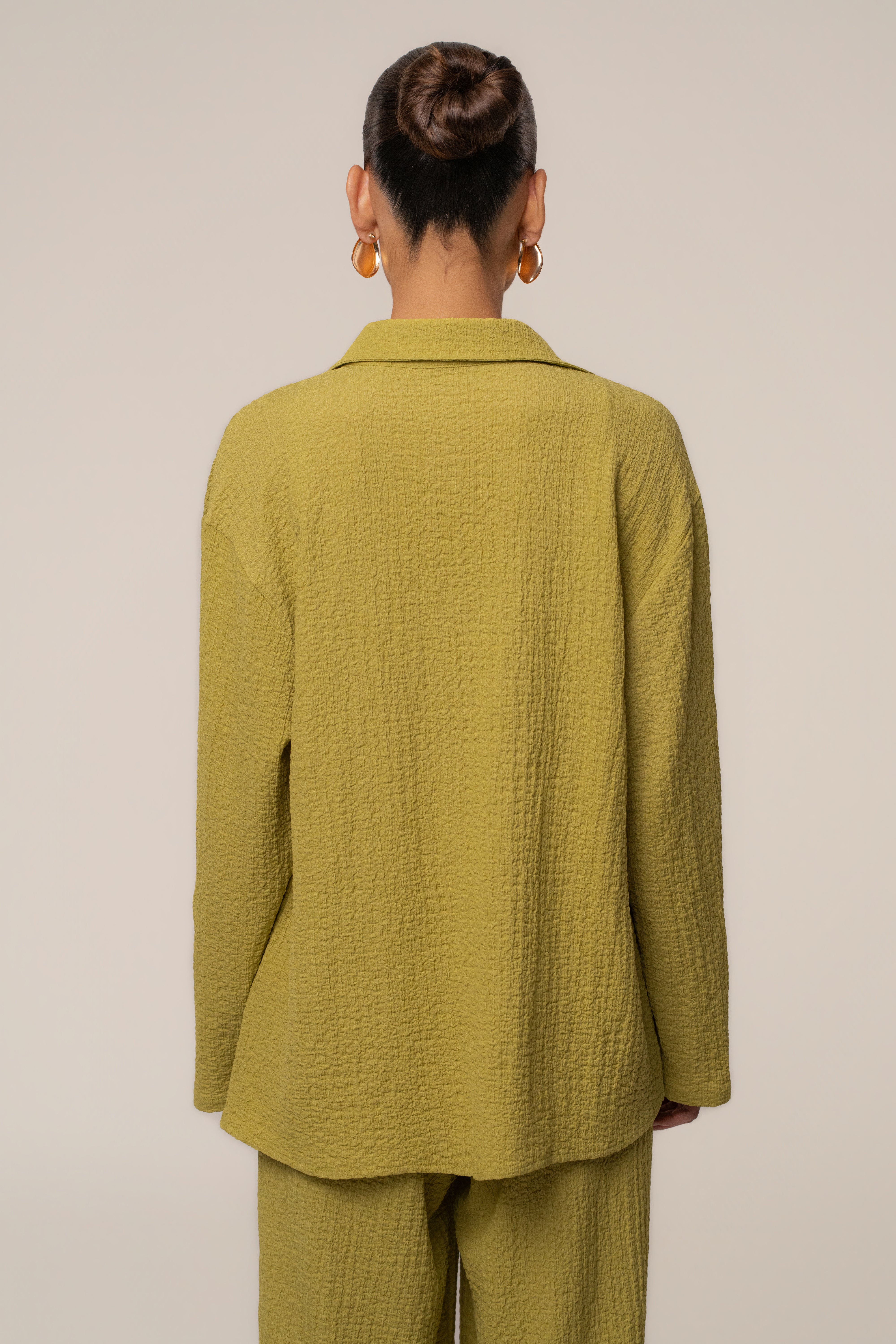 Lime Unwind Tie-Front Blouse - JLUXLABEL