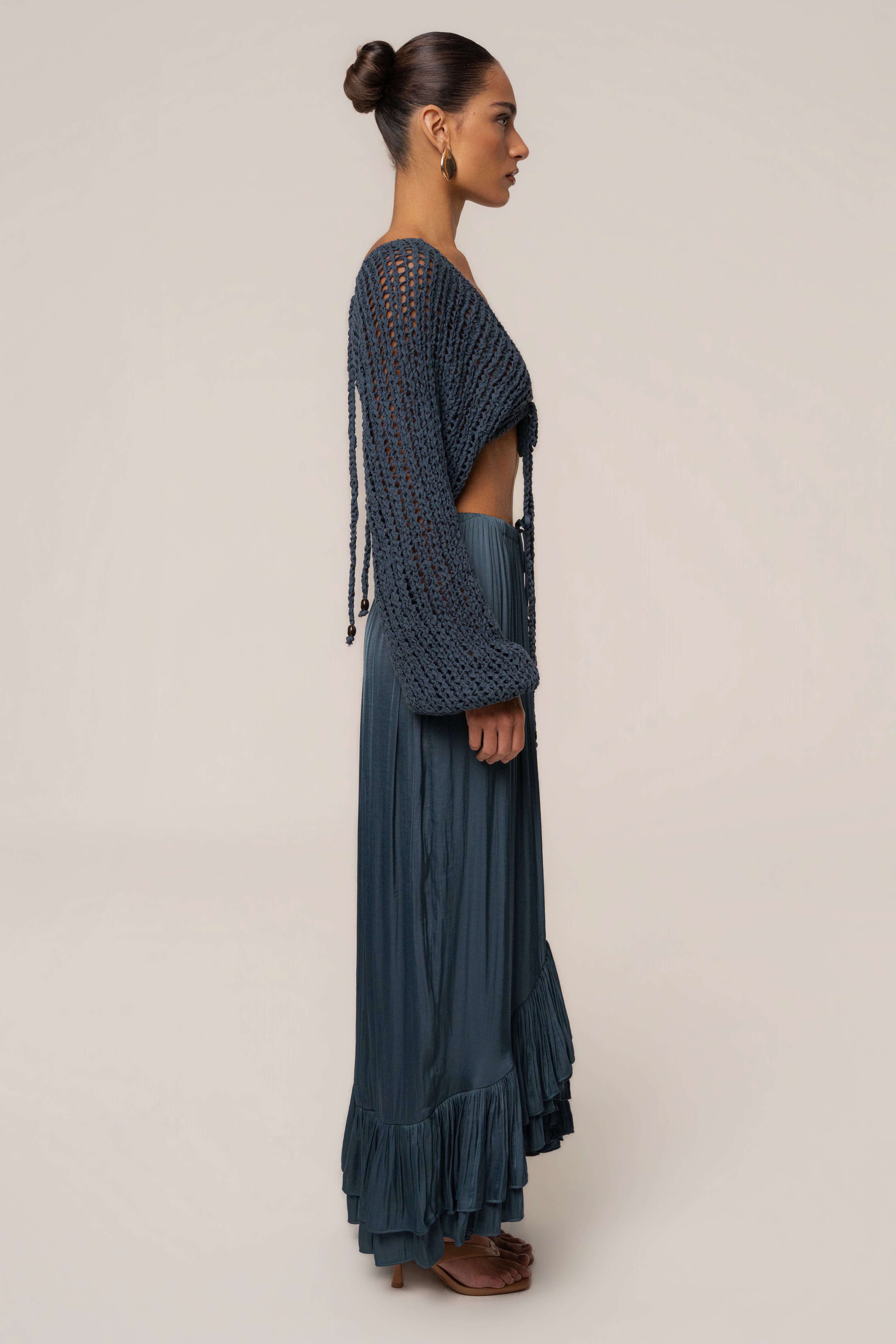 Teal Sun And Sand Maxi Skirt - JLUXLABEL