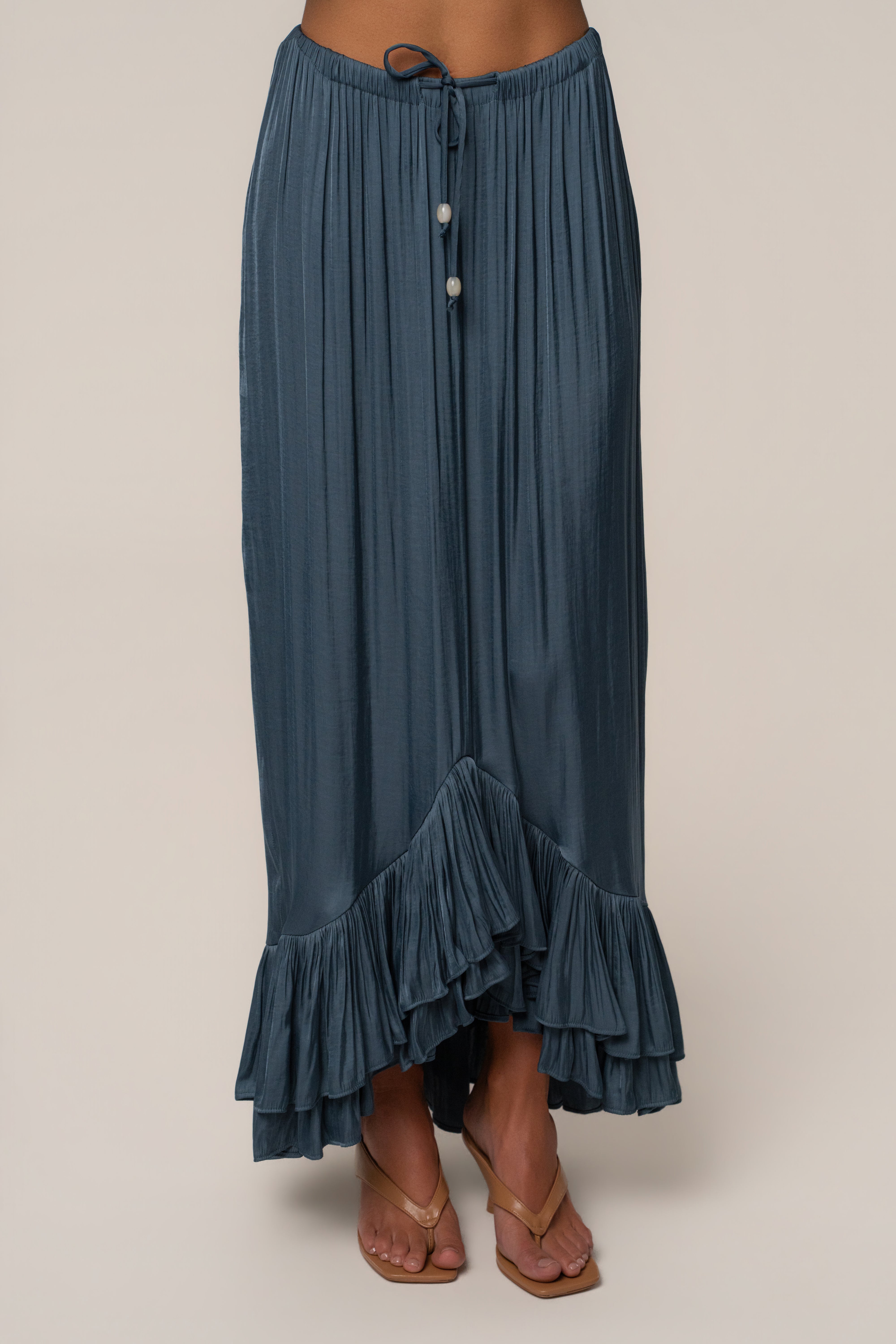 Teal Sun And Sand Maxi Skirt - JLUXLABEL