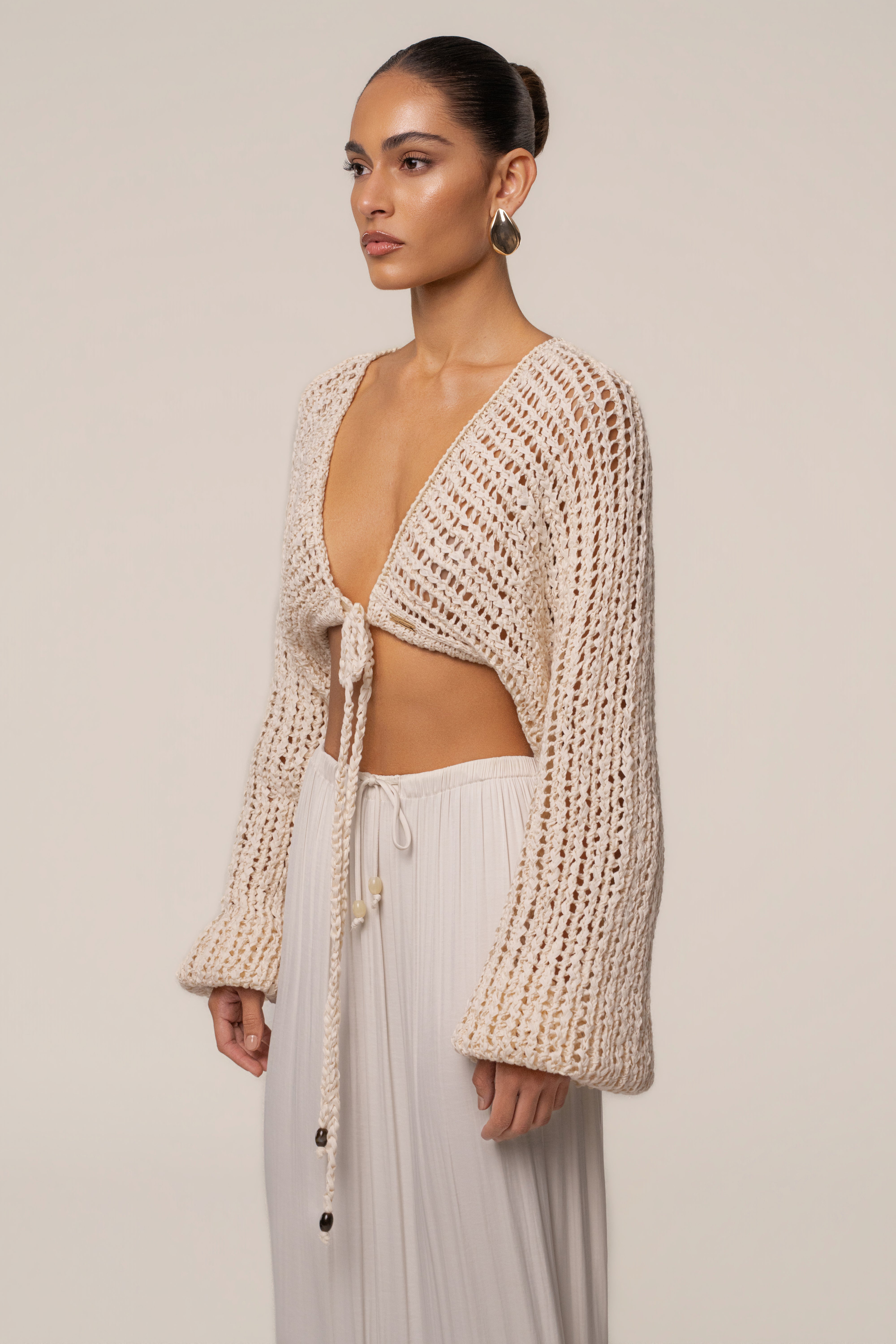 Ivory Deep Waters Crochet Top - JLUXLABEL