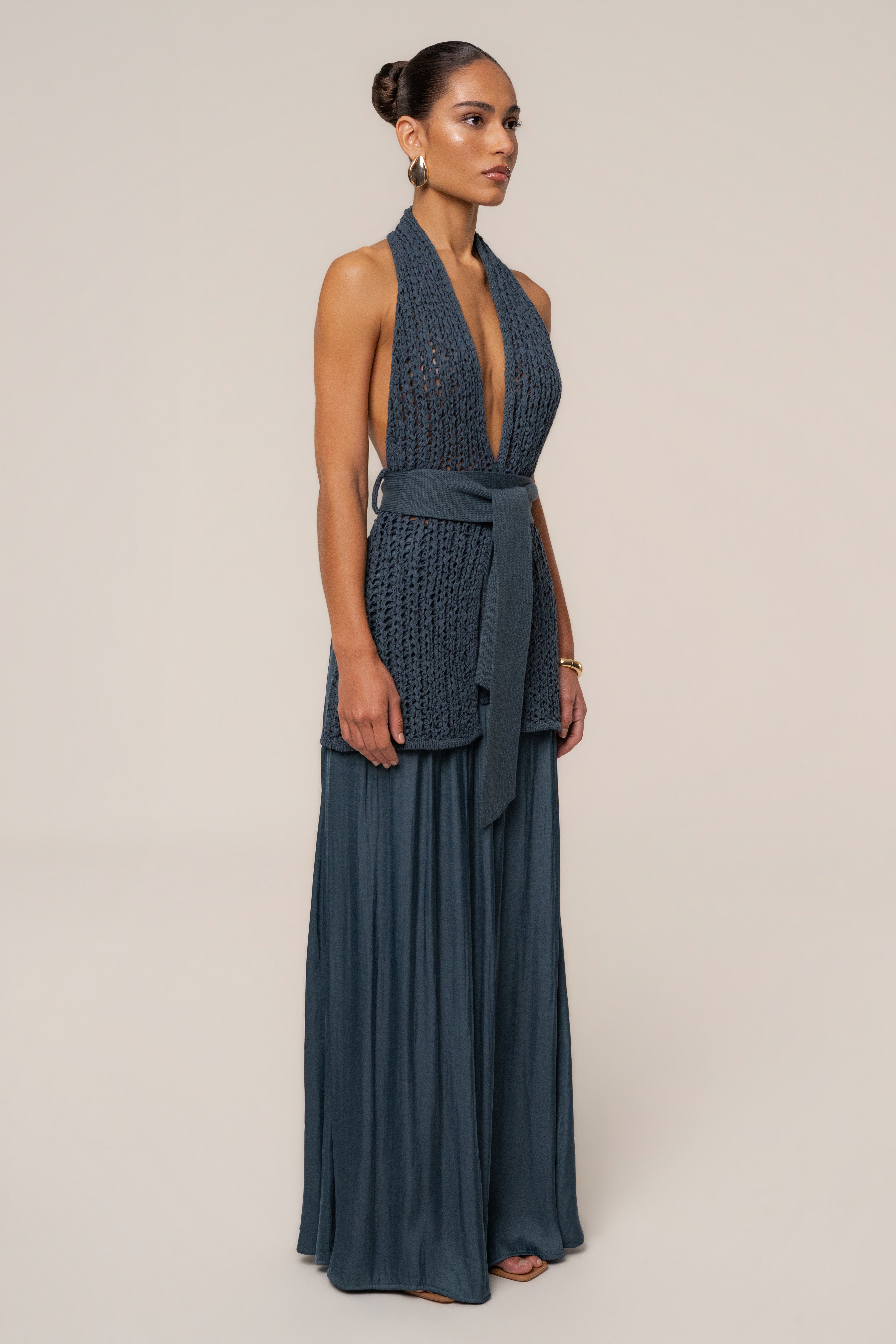 Teal River Satin Maxi Skirt - JLUXLABEL