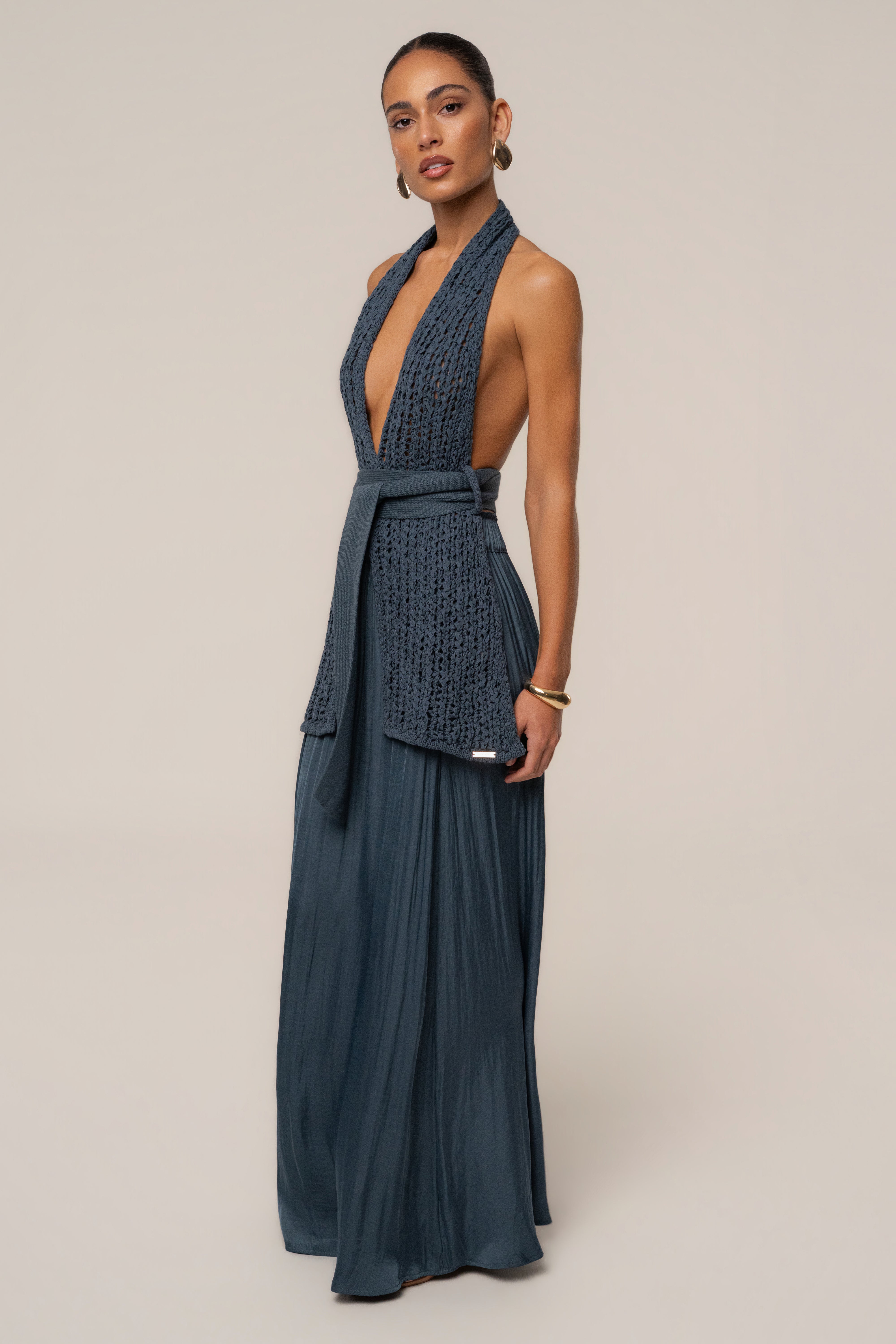 Teal River Satin Maxi Skirt - JLUXLABEL