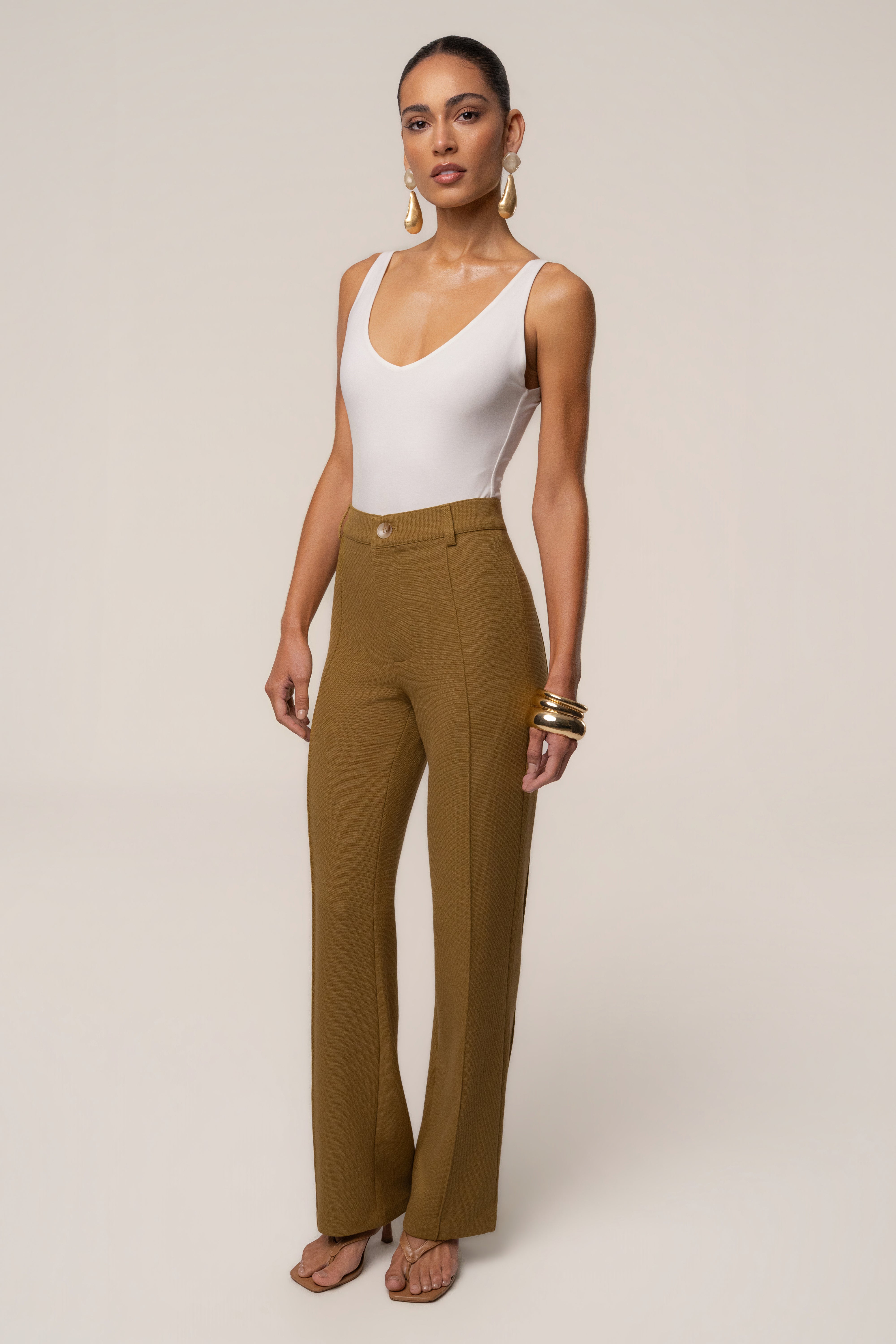 Olive Arlette Trousers - JLUXLABEL