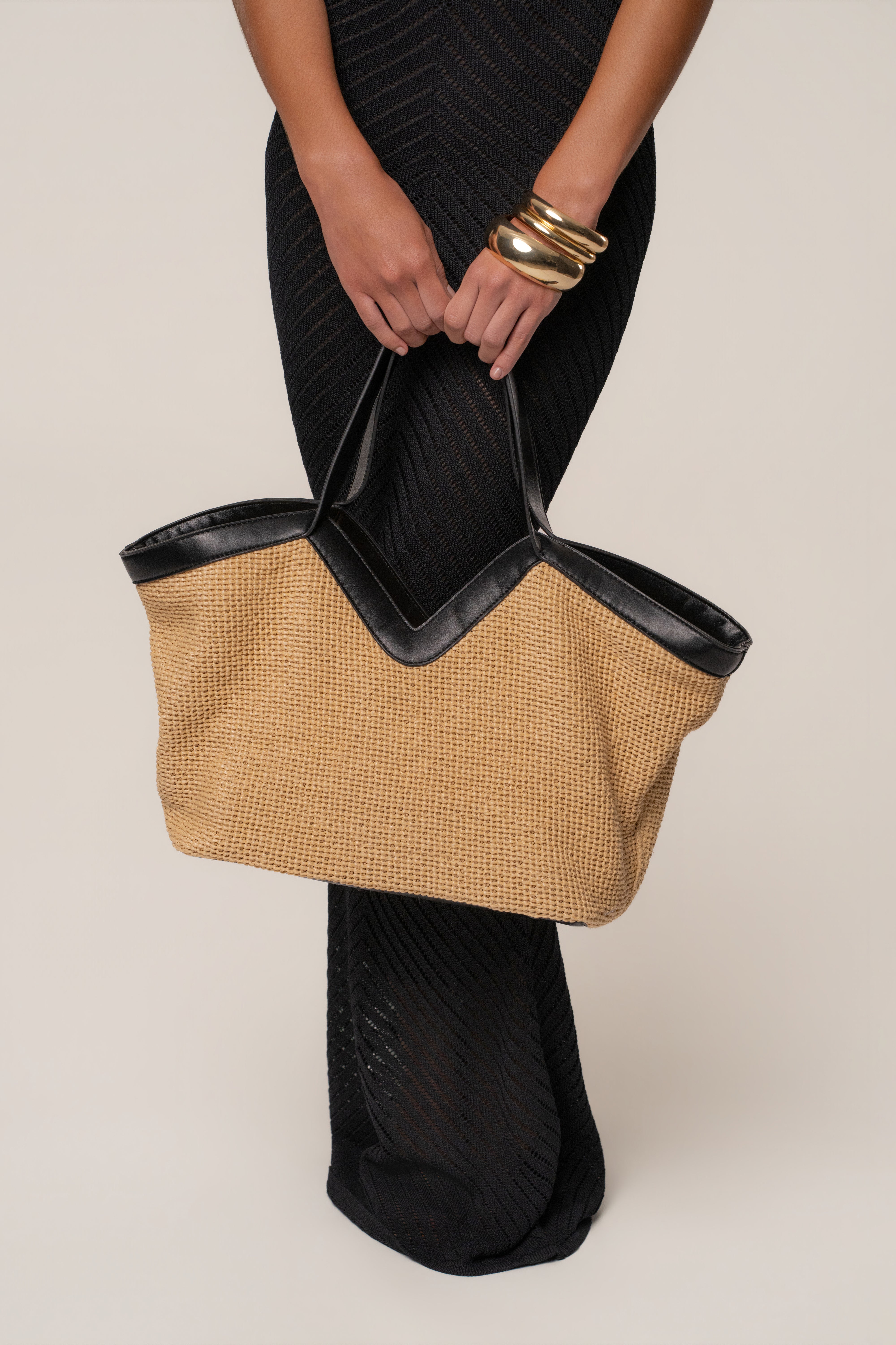 Natural The Coastal Resort Bag by JLUXLABEL, stylish accessories with woven design and spacious interior, perfect for beach or casual outings.