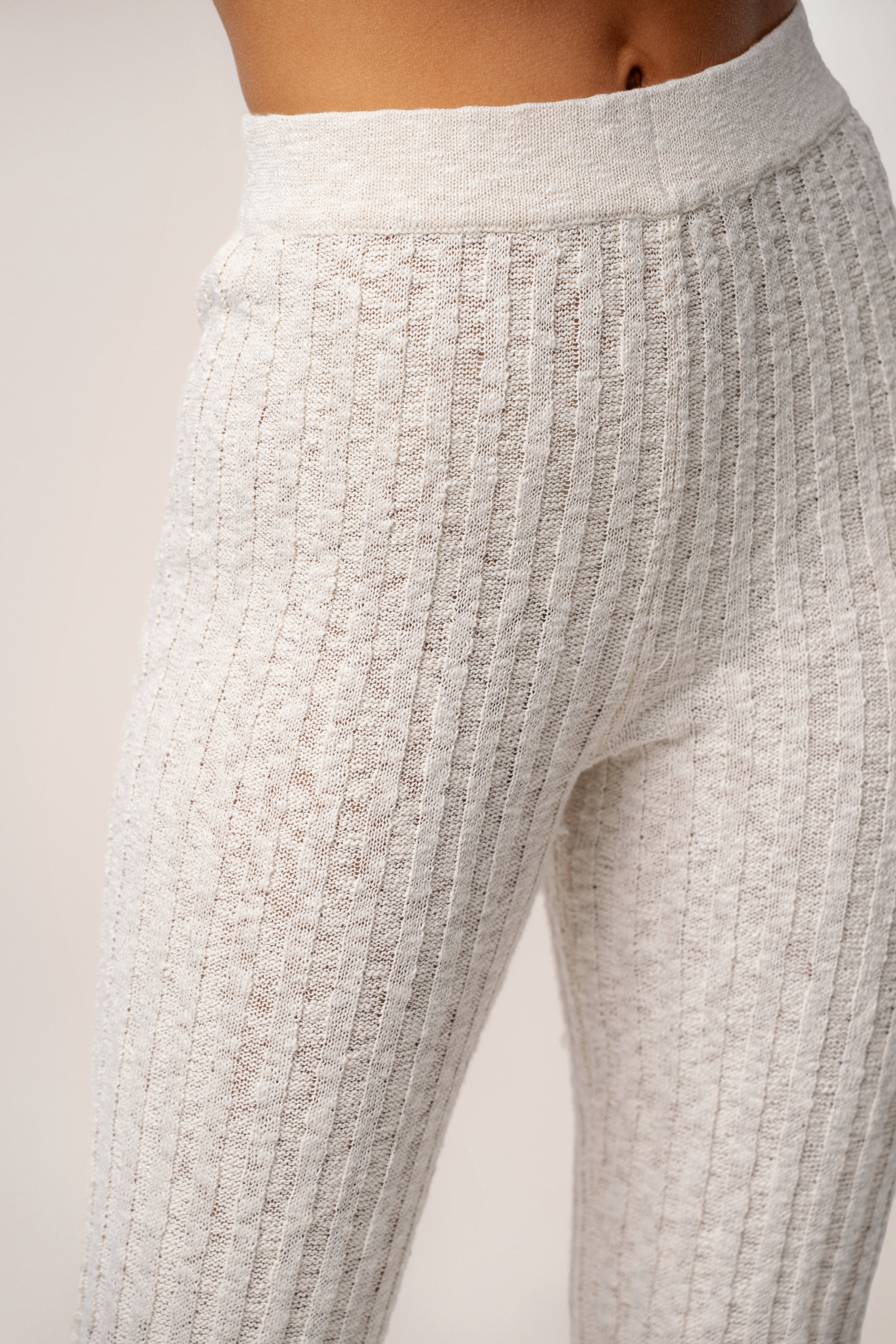 Ivory Lanah Knit Flare Pants - JLUXLABEL